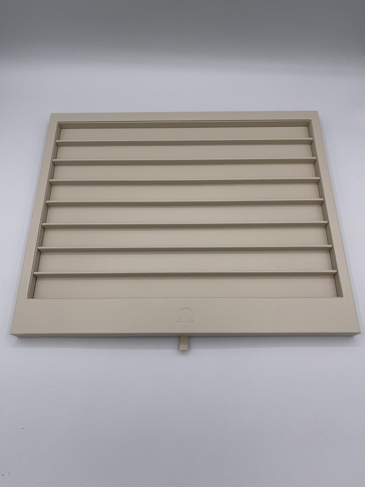 Omega vassoio espositore orologi watch display tray pelle beige