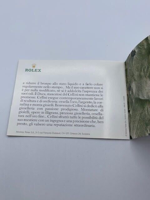 Rolex Cellini libretto corredo orologio italiano originale ( 1991 - 2015 )