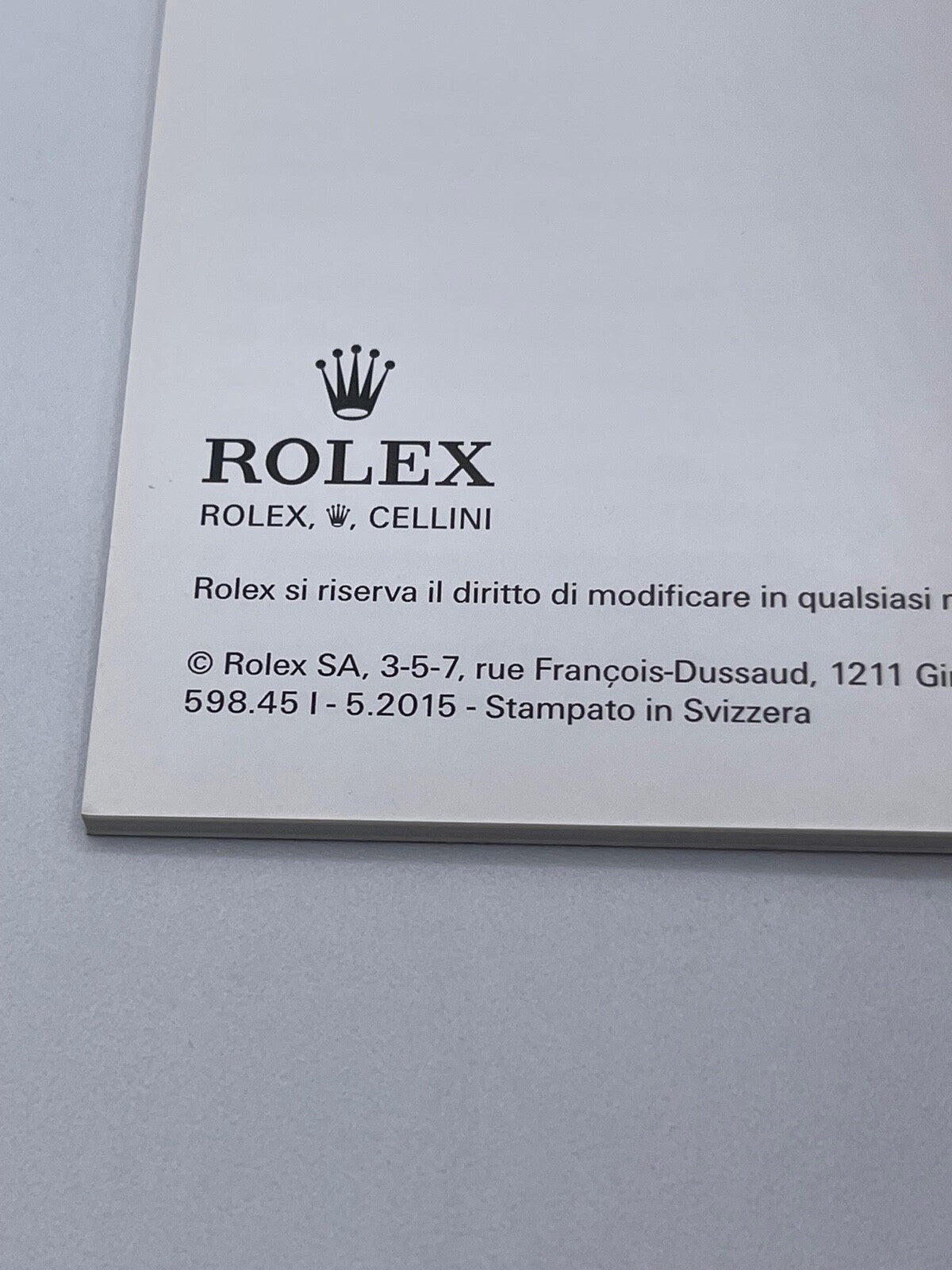 Rolex Cellini libretto corredo orologio italiano originale ( 1991 - 2015 )