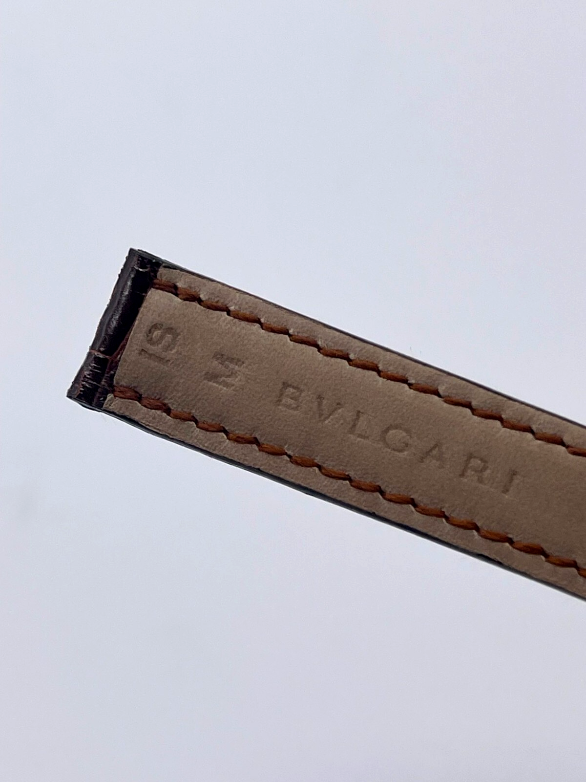 Bulgari Bvlgari cinturino orologio watch strap pelle alligatore marrone 14 mm