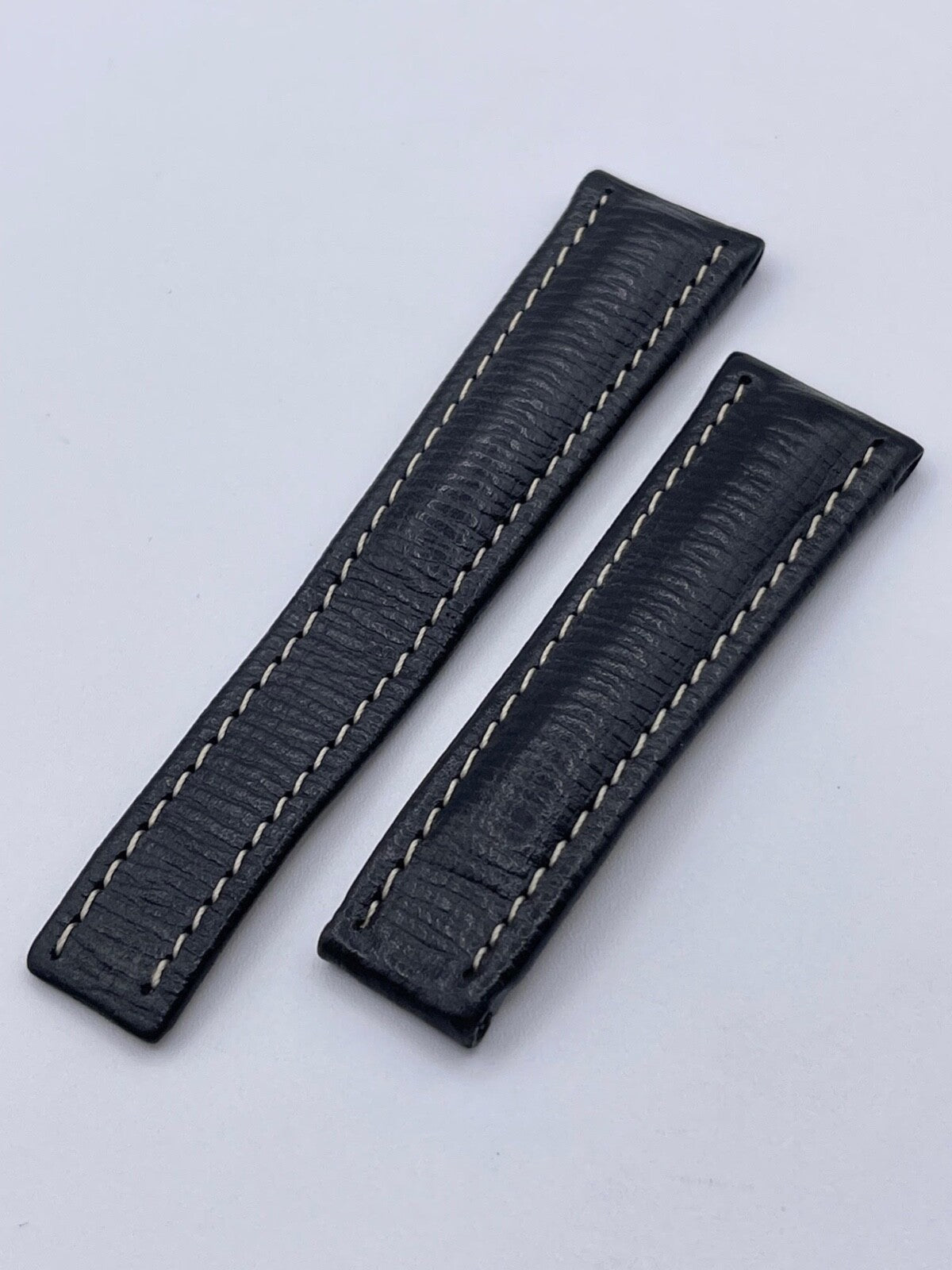 Tradema cinturino orologio watch strap deployante pelle nera 22/18mm