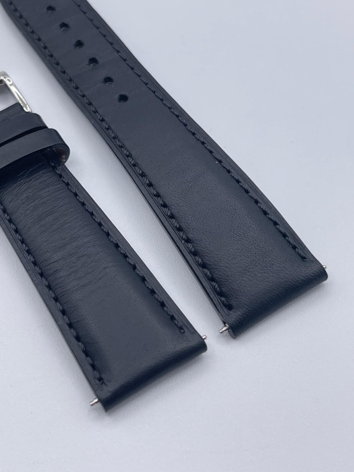 Baume & Mercier Clifton cinturino orologio pelle nero "BLTH" 22mm + fibbia