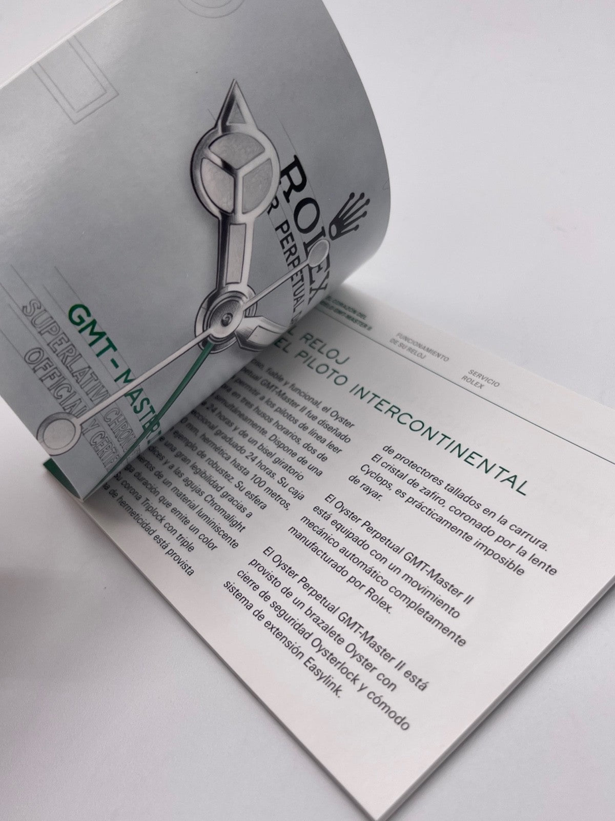 Rolex Gmt-Master II libretto corredo orologio watch booklet 1.2018 spagnolo