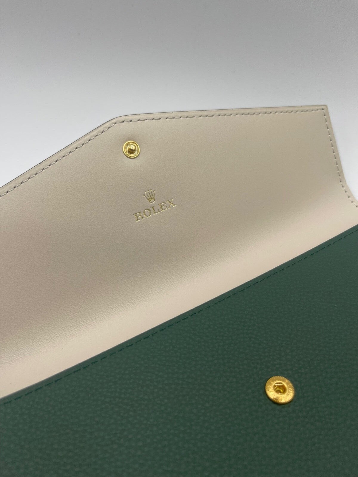 Rolex borsa bag pochette clutch verde green pelle leather