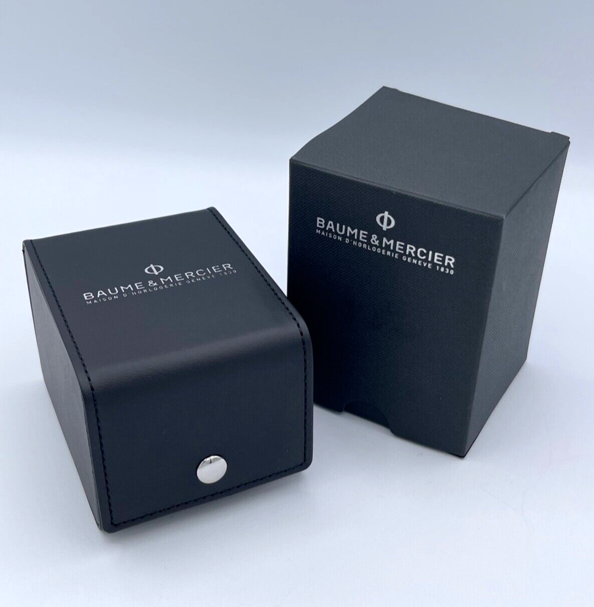 Baume & Mercier scatola da viaggio orologio watch travel box pelle nera