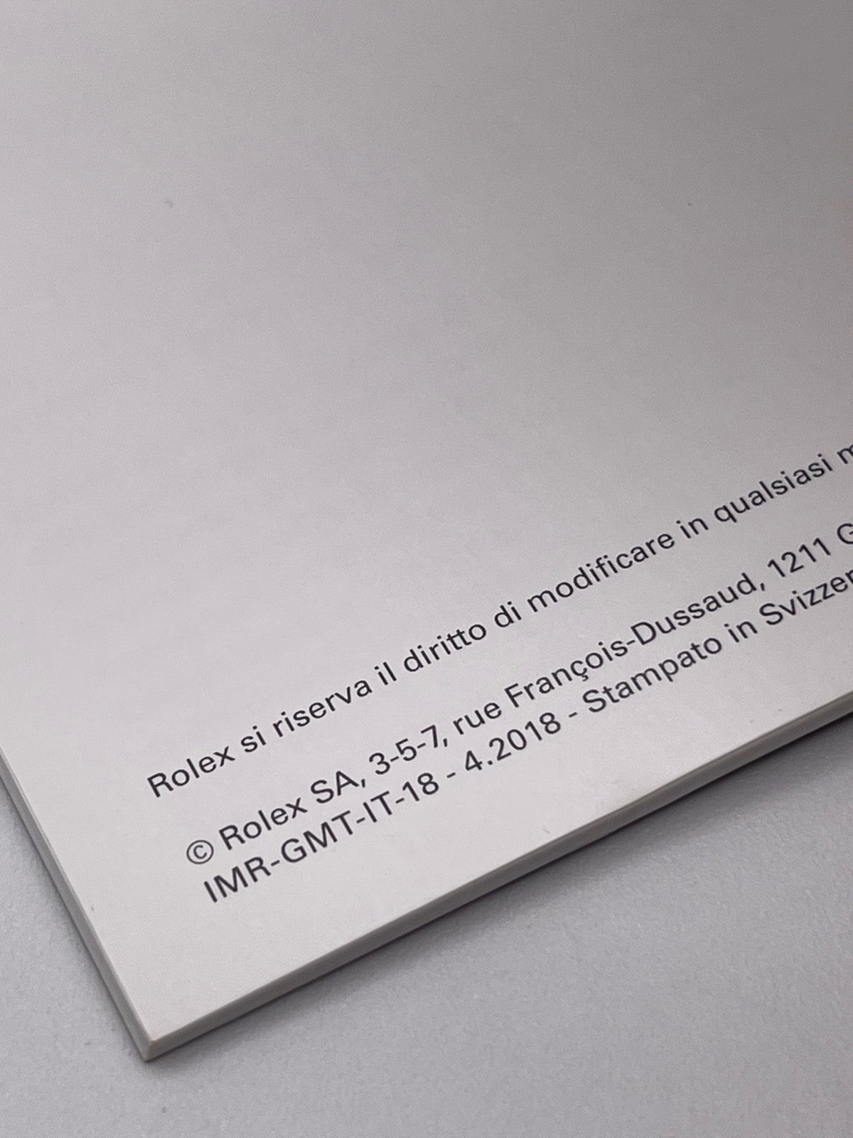 Rolex Gmt-Master II libretto corredo orologio watch booklet 4.2018 italiano