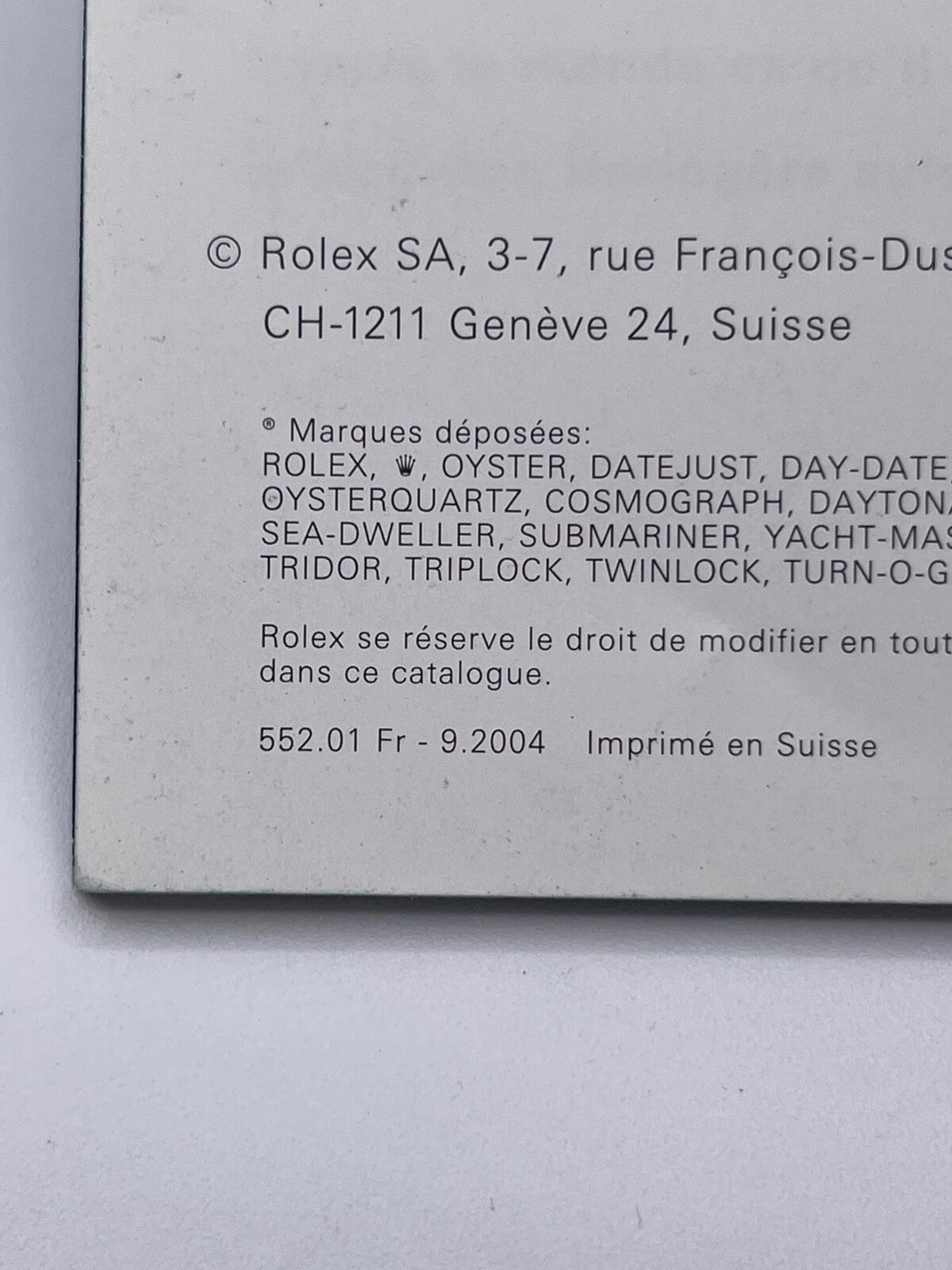 Rolex Datejust libretto corredo orologio watch booklet anno 2004 francese
