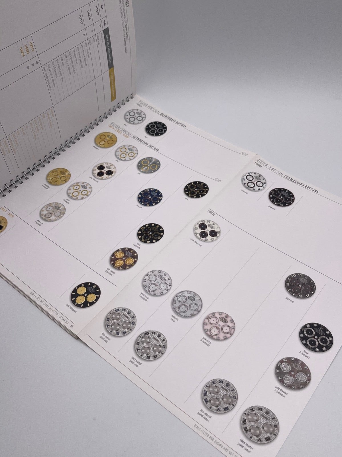 Rolex catalogo quadranti dials catalogue book 2014/15
