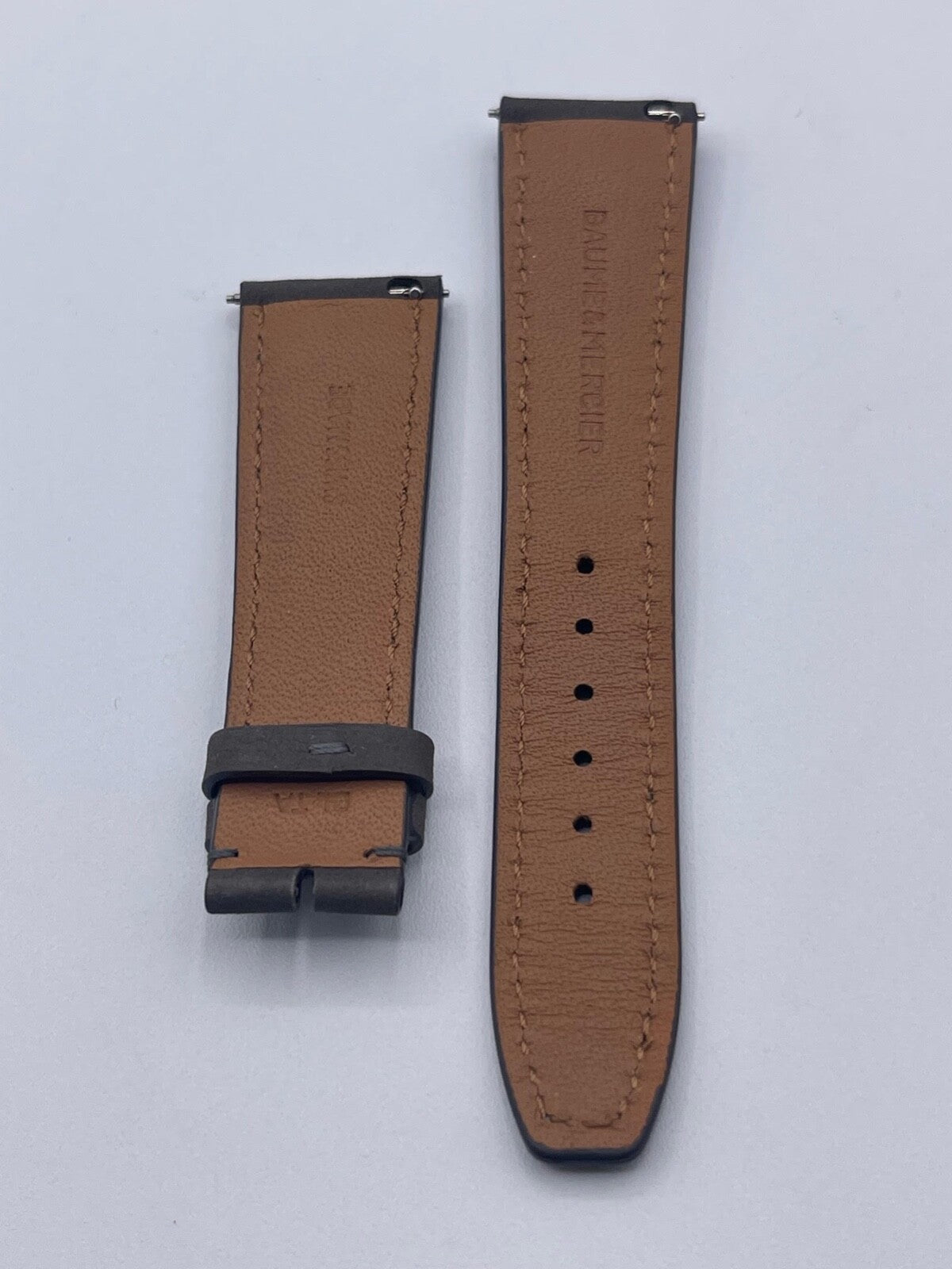 Baume & Mercier Hampton cinturino orologio watch strap pelle grigia 22/18mm