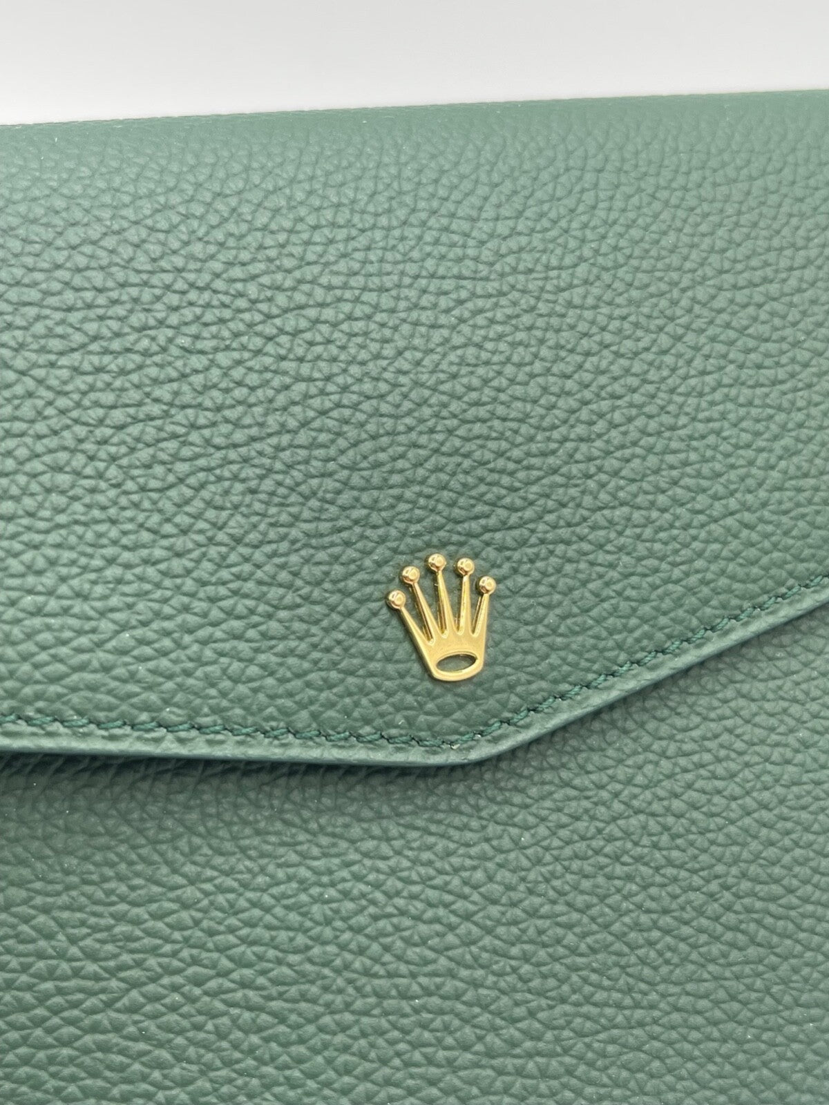 Rolex borsa bag pochette clutch verde green pelle leather