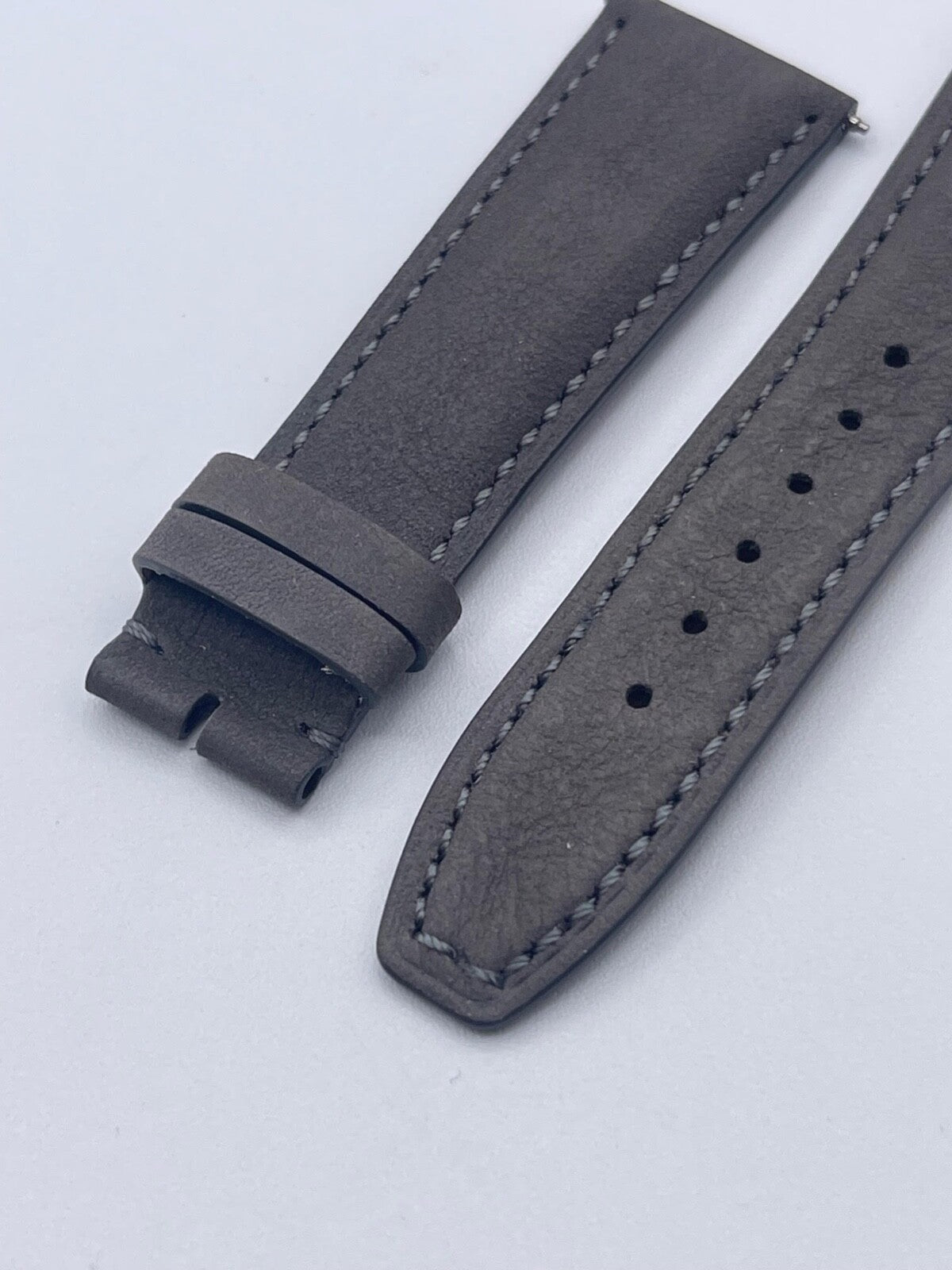 Baume & Mercier Hampton cinturino orologio watch strap pelle grigia 22/18mm