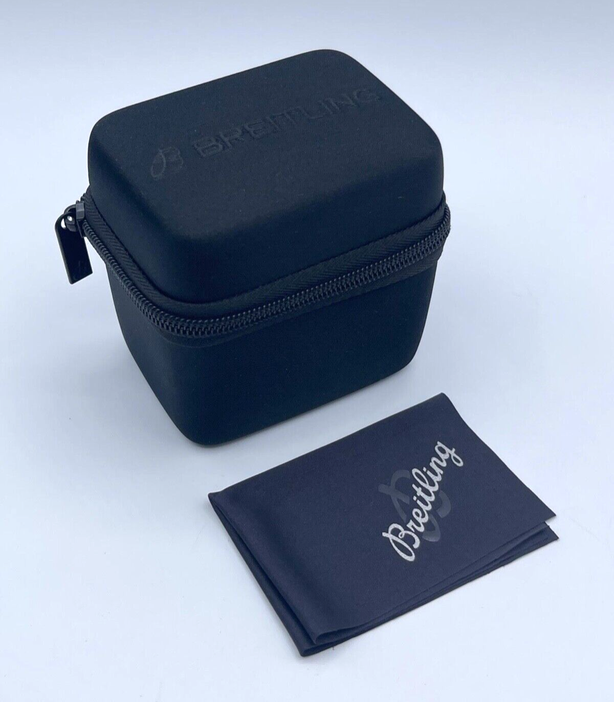 Breitling box viaggio travel box nera black originale + panno cloth