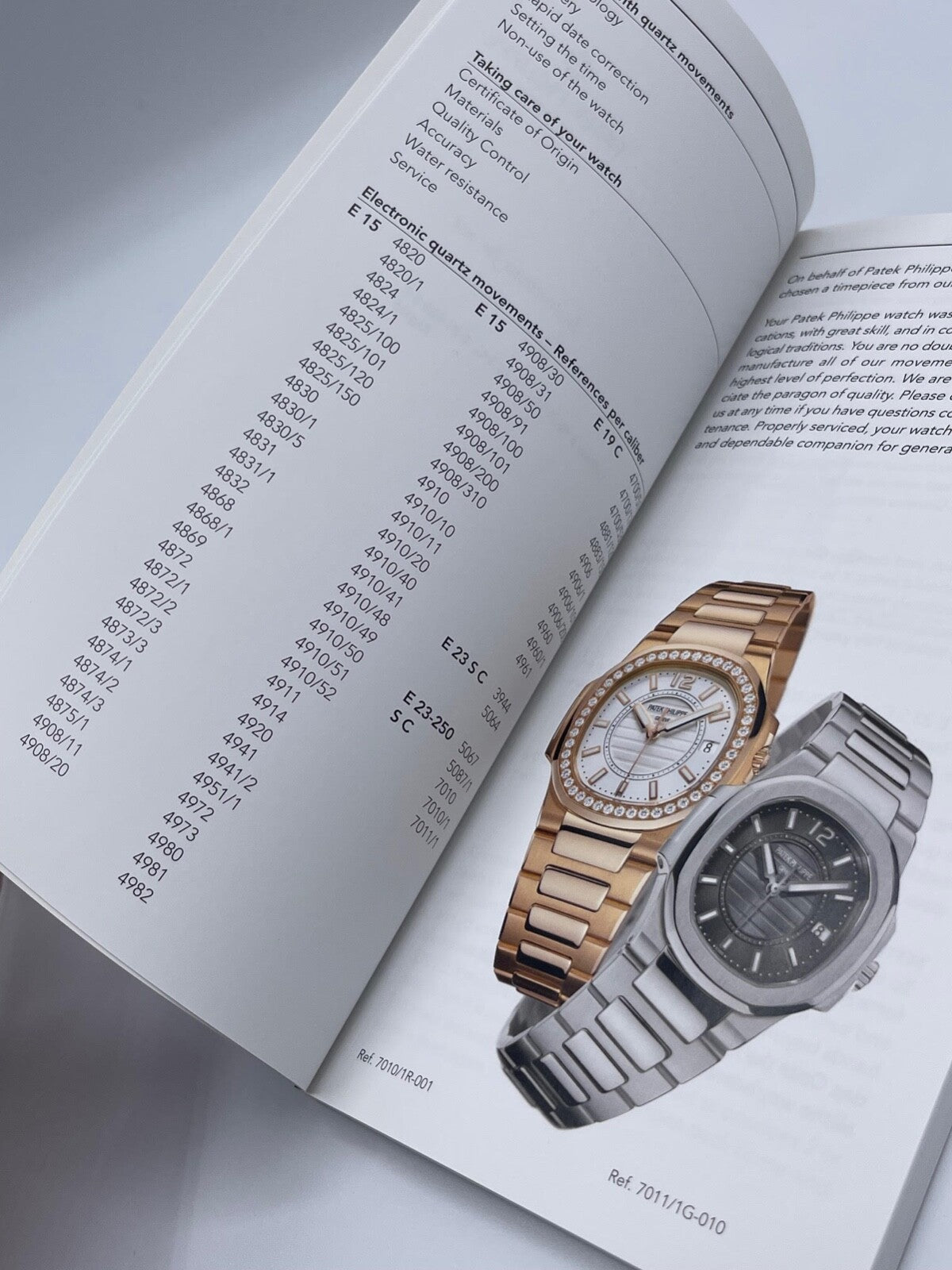 Patek Philippe Nautilus Aquanaut Ellipse Gondolo libretto quarzo booklet 2010