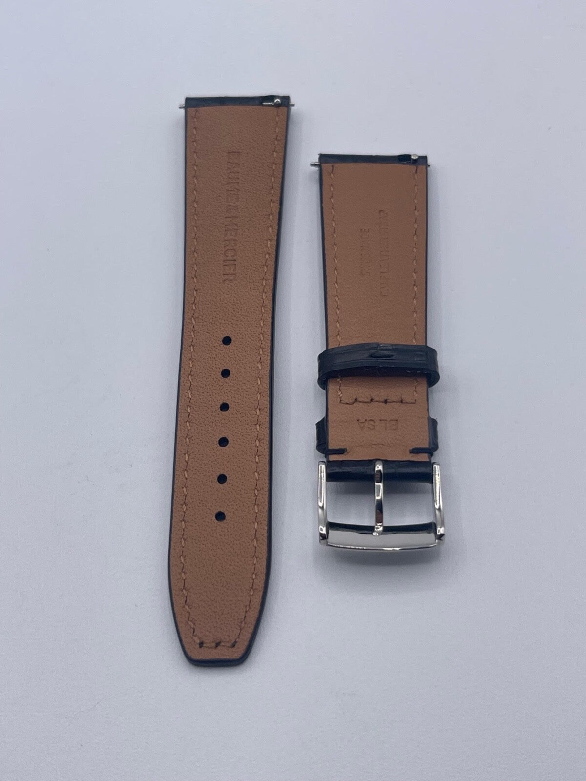 Baume & Mercier Clifton cinturino strap orologio pelle nero BLSA 22mm + fibbia