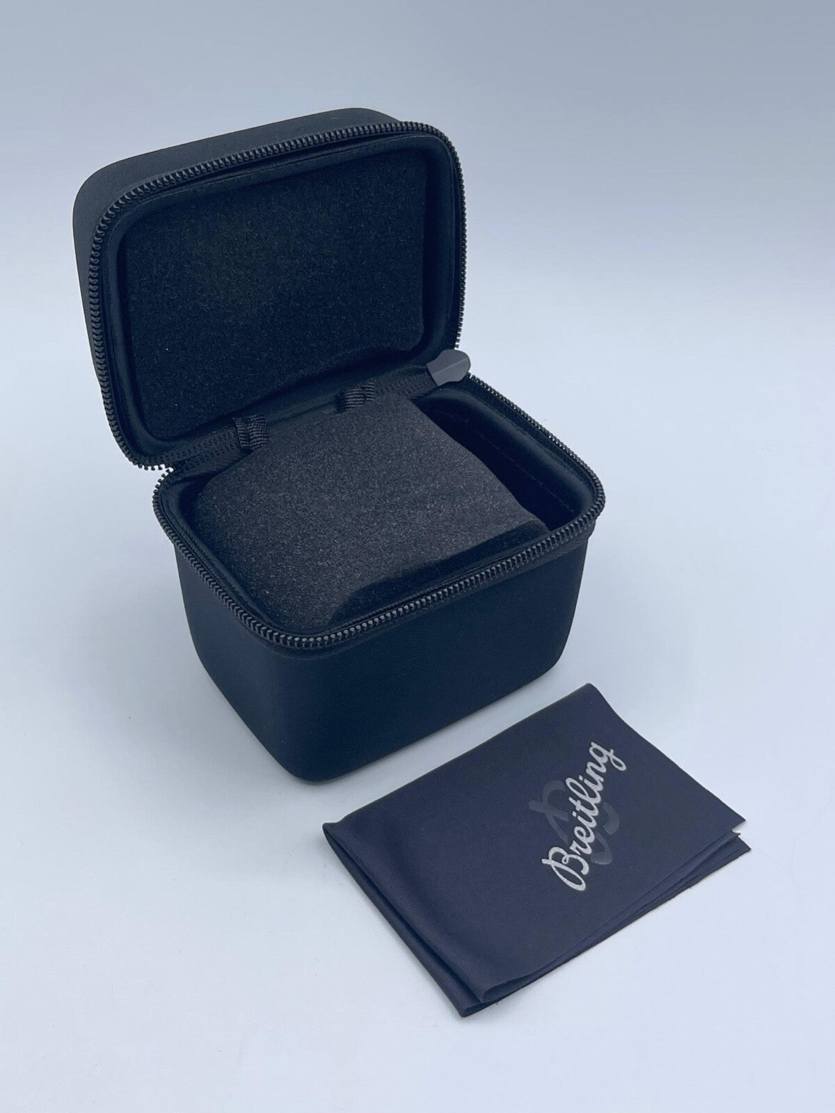 Breitling box viaggio travel box nera black originale + panno cloth