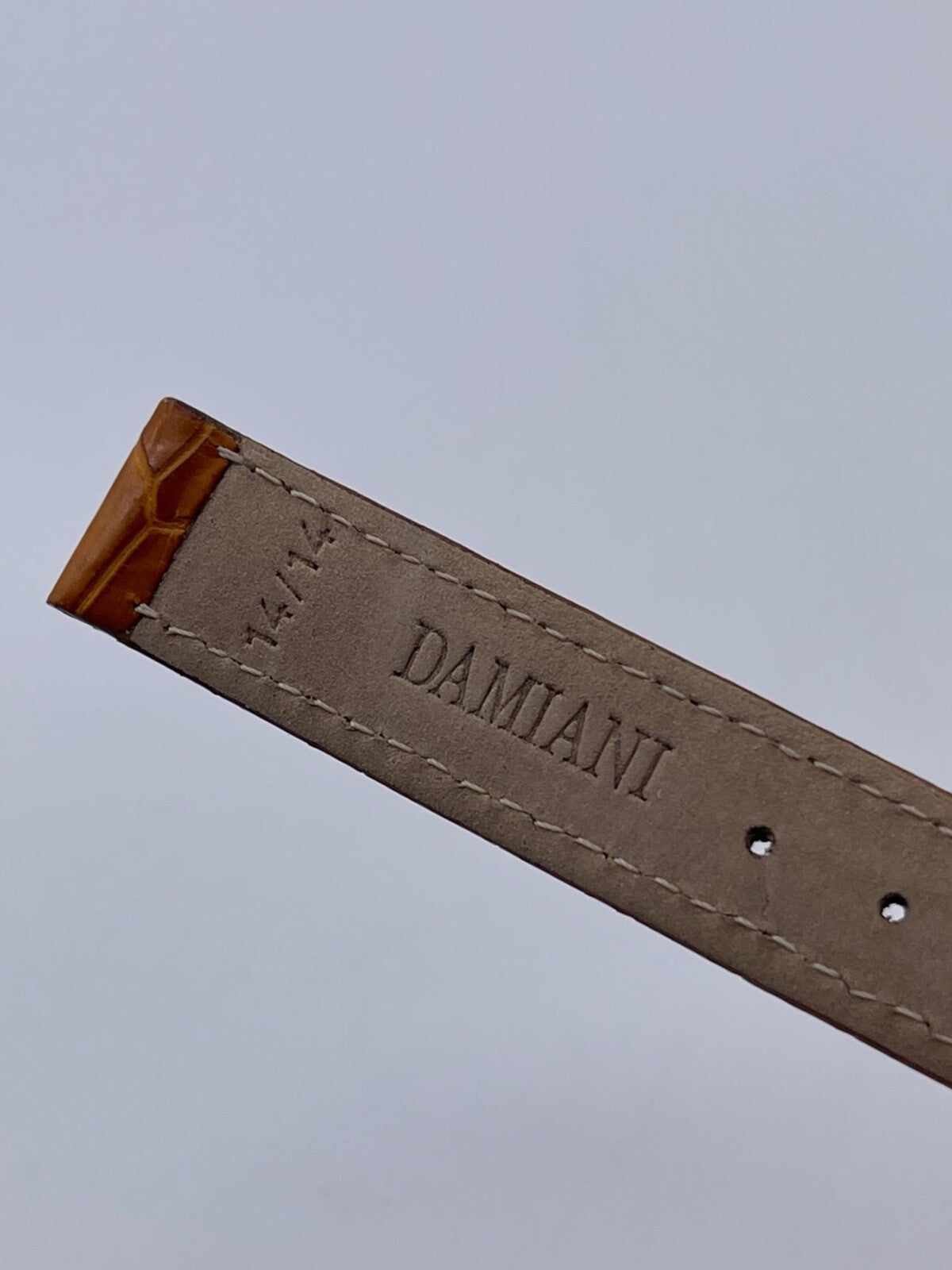 Damiani cinturino orologio watch strap pelle coccodrillo marrone 14/14mm