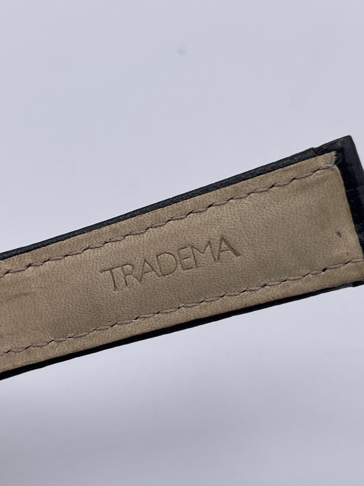 Tradema cinturino orologio watch strap deployante pelle nera 22/18mm