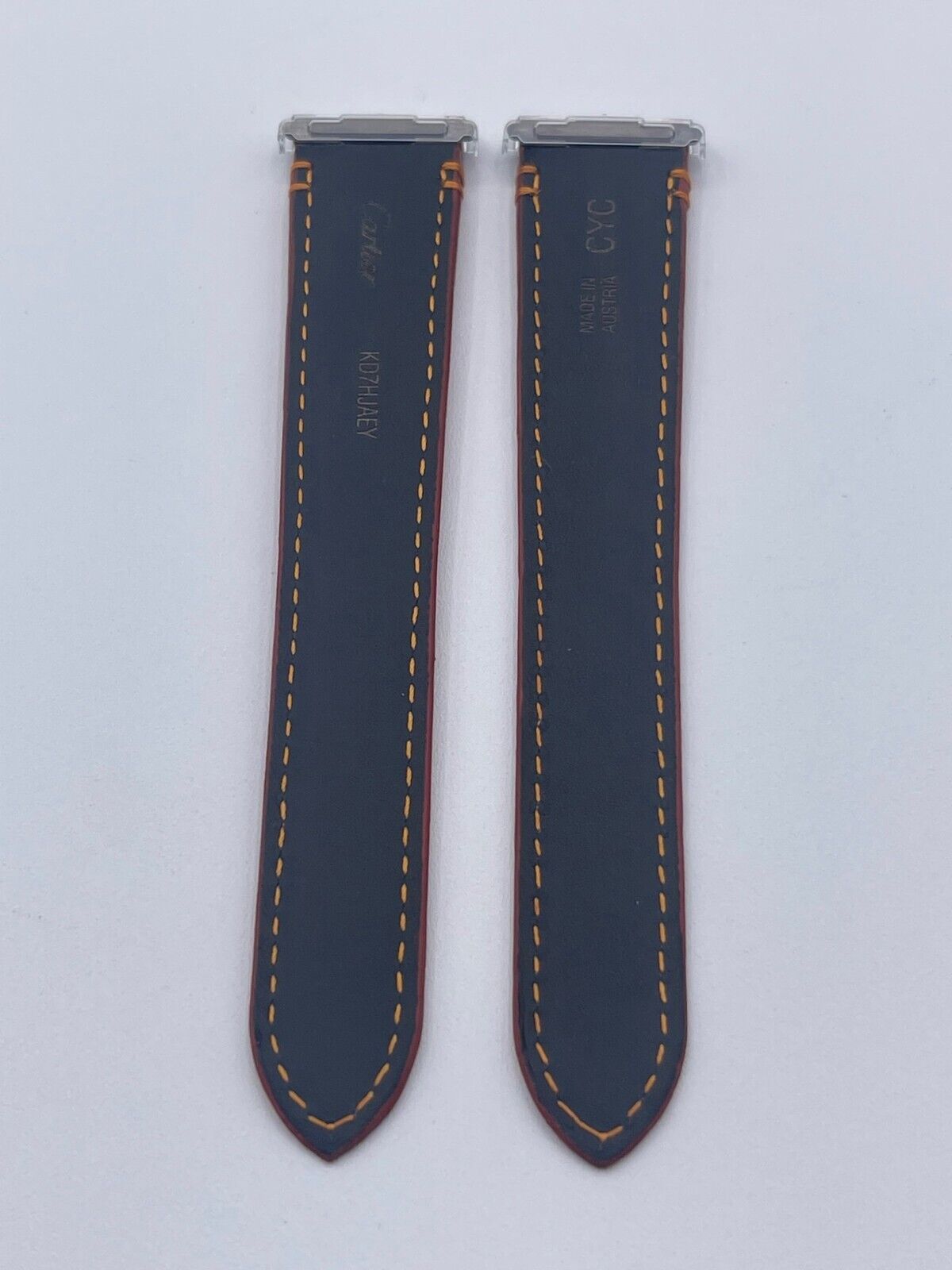 Cartier Santos cinturino orologio strap pelle alligatore arancione 19mm KD7HJAEY
