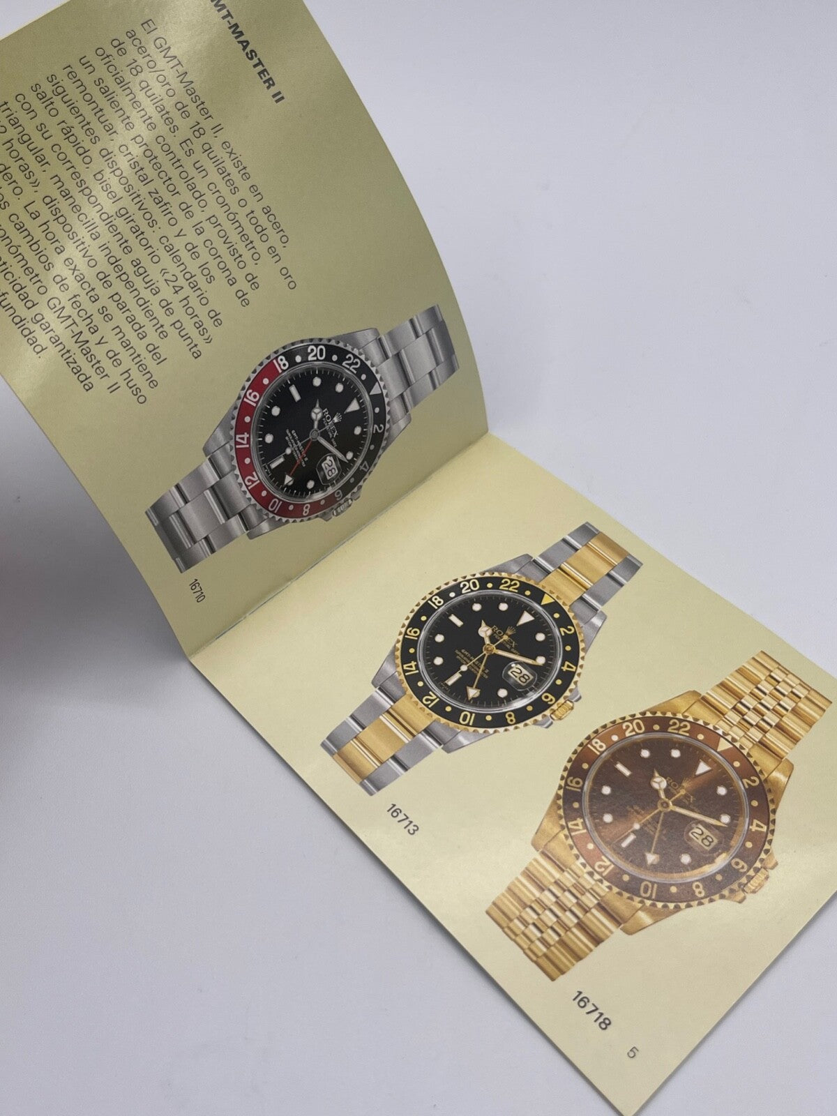 Rolex Gmt-Master libretto corredo orologio watch booklet anno 2000 spagnolo