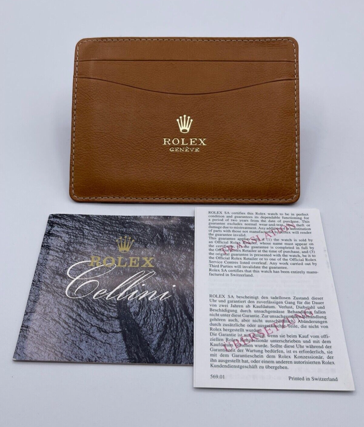 Rolex Cellini porta garanzia 050.05.34 + libretto booklet traduzione anni 90"