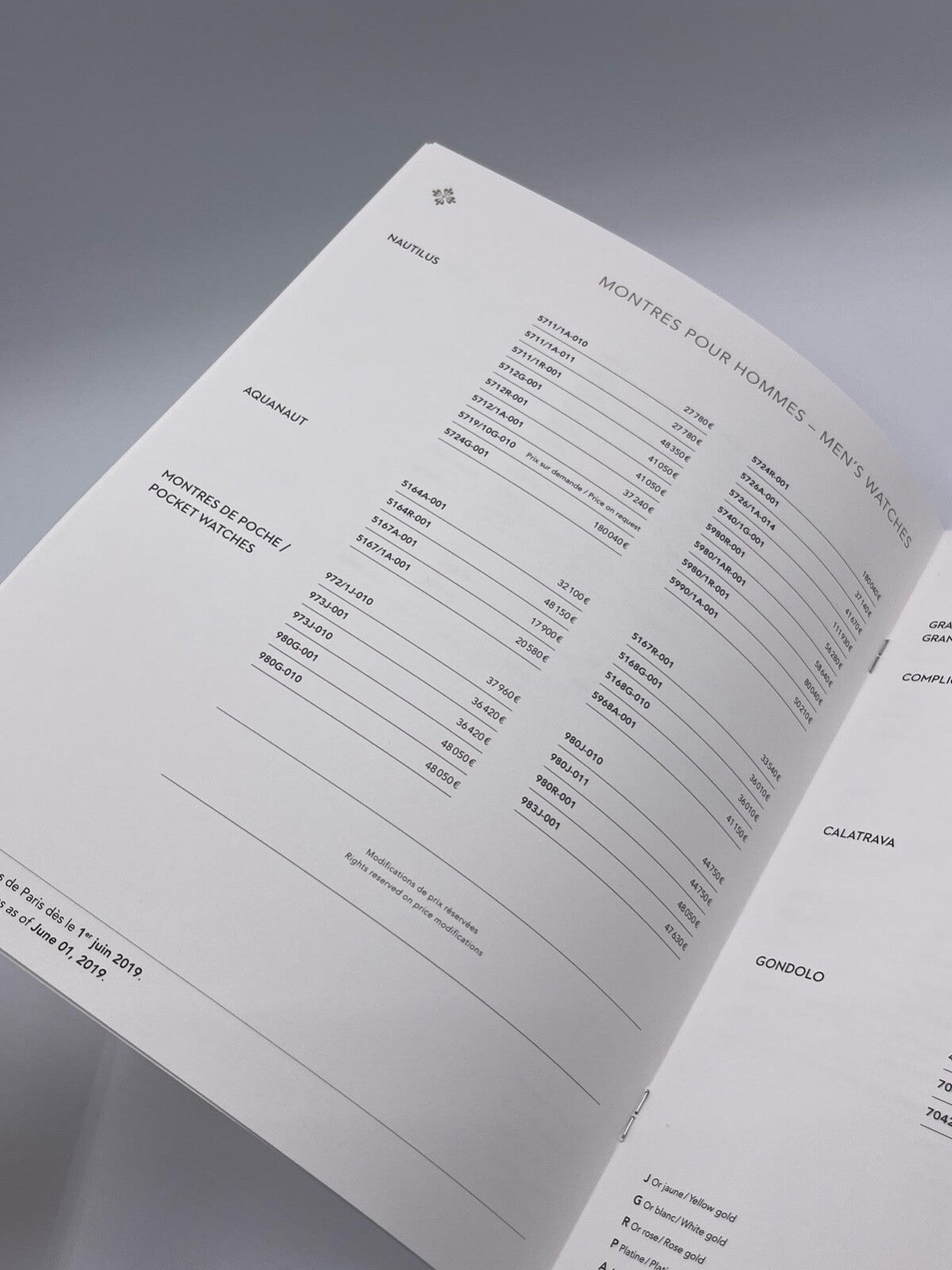 Patek Philippe listino prezzi rivenditori ufficiali dealer watch price list 2019