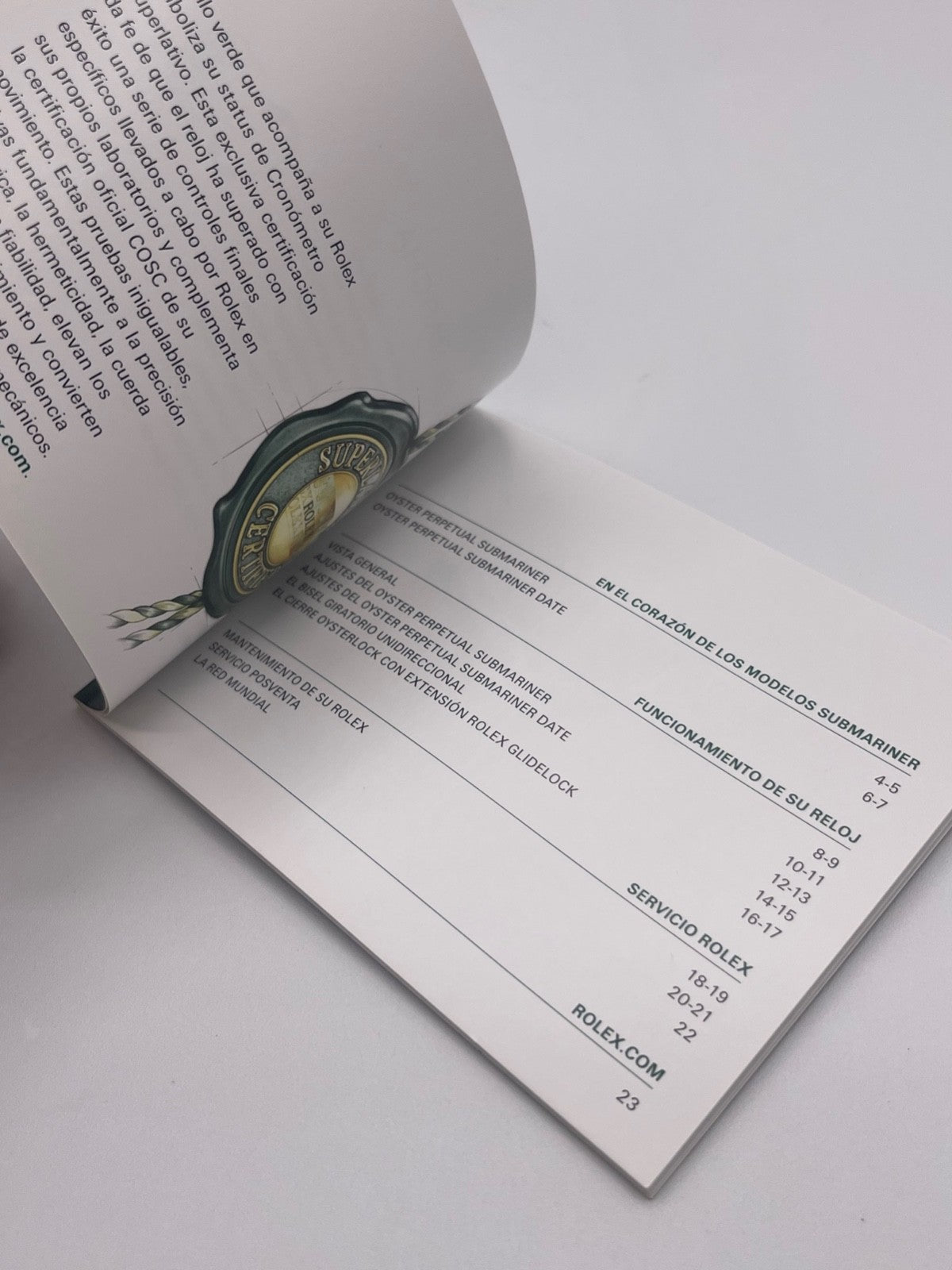 Rolex Submariner Date libretto corredo orologio watch booklet 4.2017 spagnolo