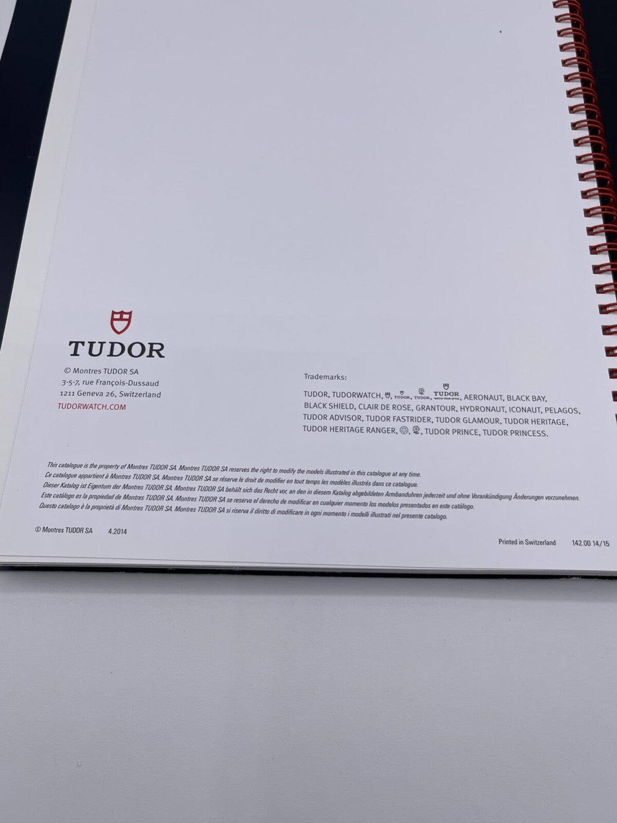 Tudor Pelagos Fastrider Black Bay catalogo rivenditori dealer catalogue 2014/15