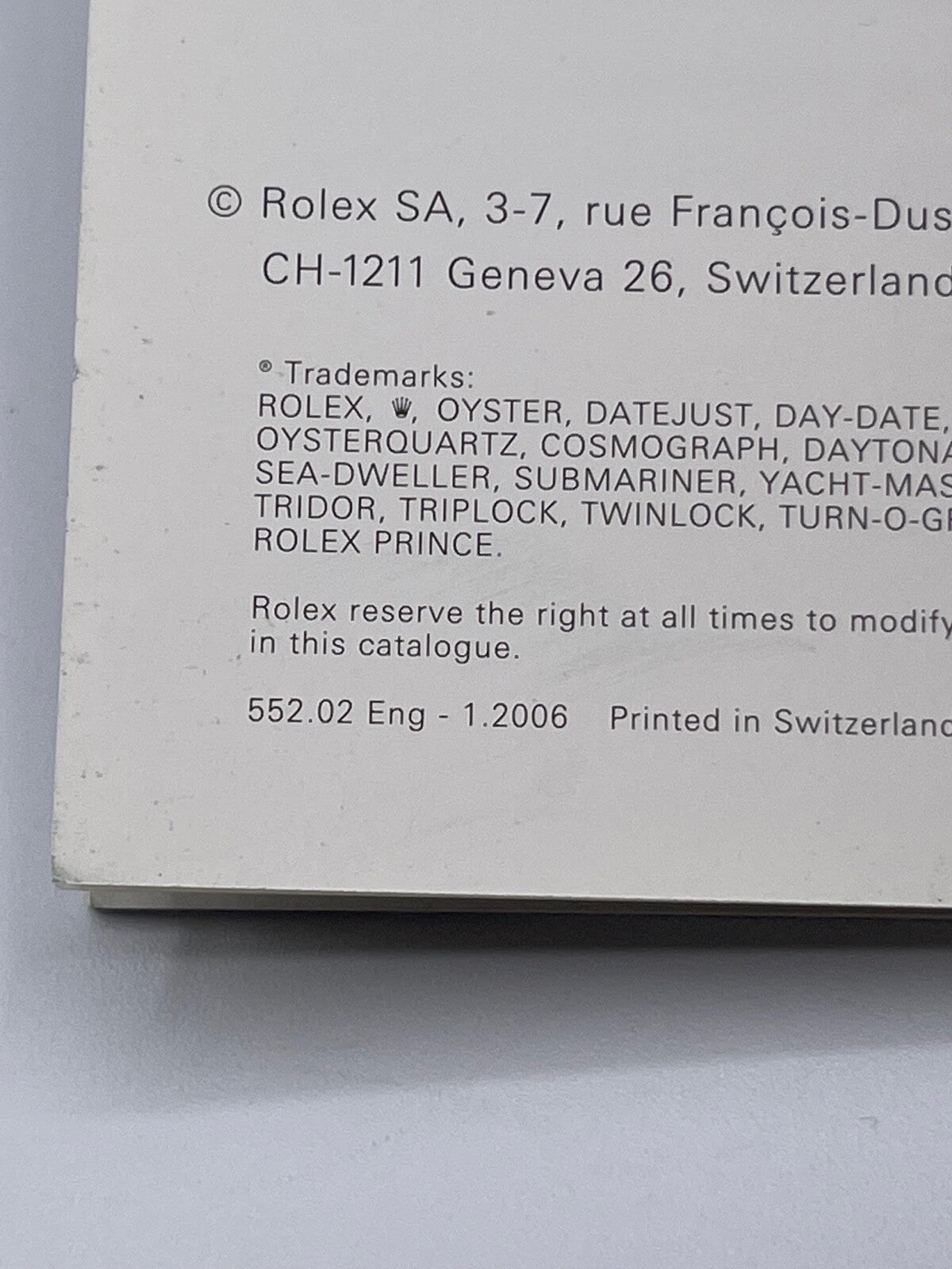 Rolex Datejust libretto corredo orologio watch booklet inglese ( 2001 - 2011 )