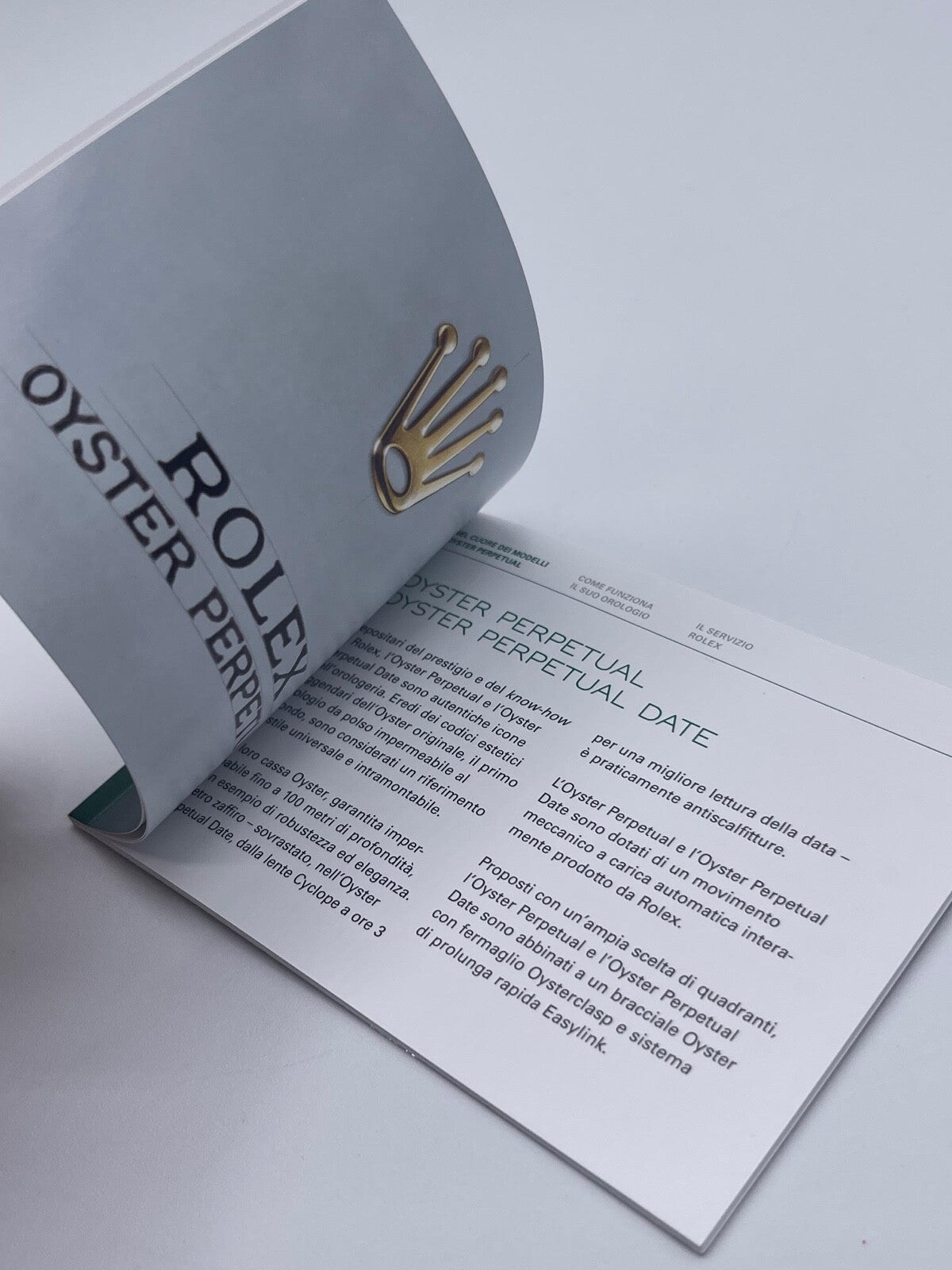 Rolex Oyster Perpetual O.P. Date libretto corredo italiano originale 2009 - 2021