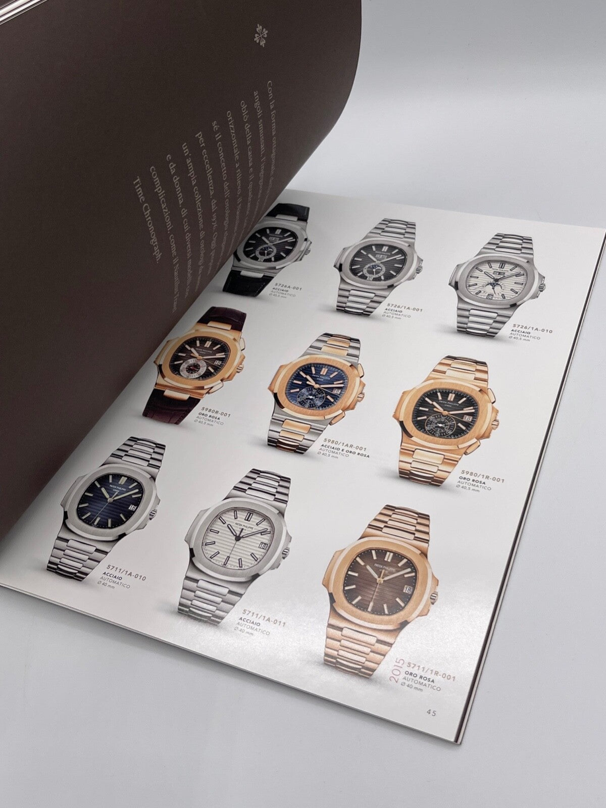 Patek Philippe Nautilus Aquanaut catalogo collezione anno 2015 lingua italiano