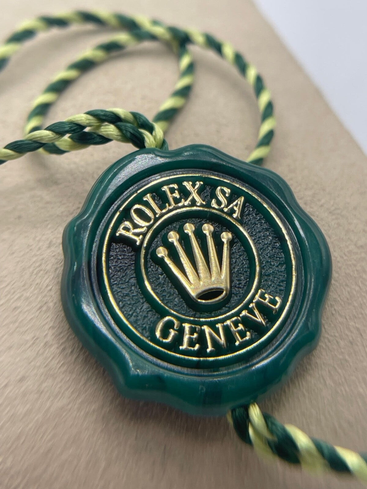 Rolex tag sigillo seal ceralacca verde green " Superlative Certified " originale