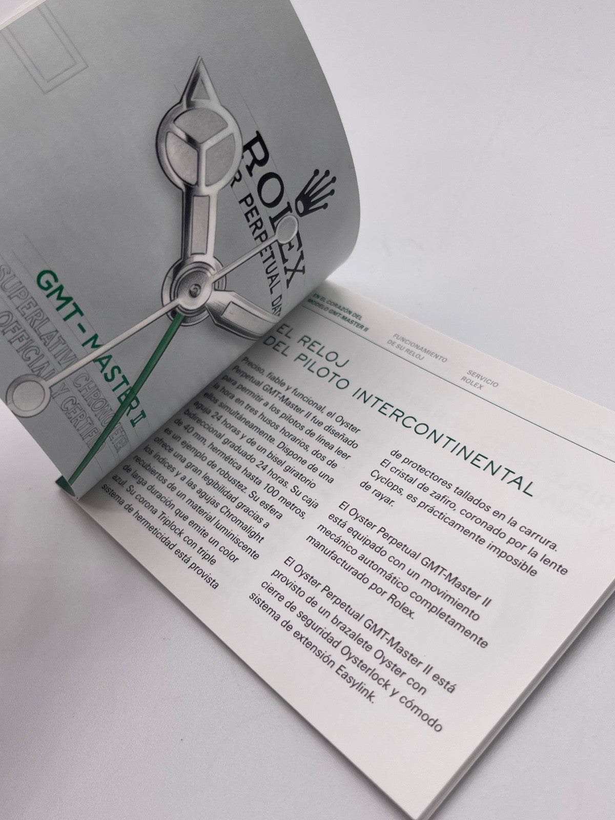Rolex Gmt-Master II libretto corredo orologio watch booklet 2.2016 spagnolo