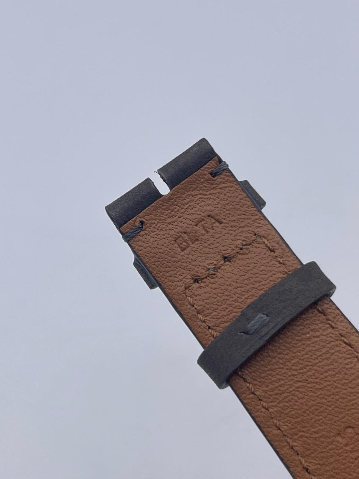 Baume & Mercier Hampton cinturino orologio watch strap pelle grigia 22/18mm