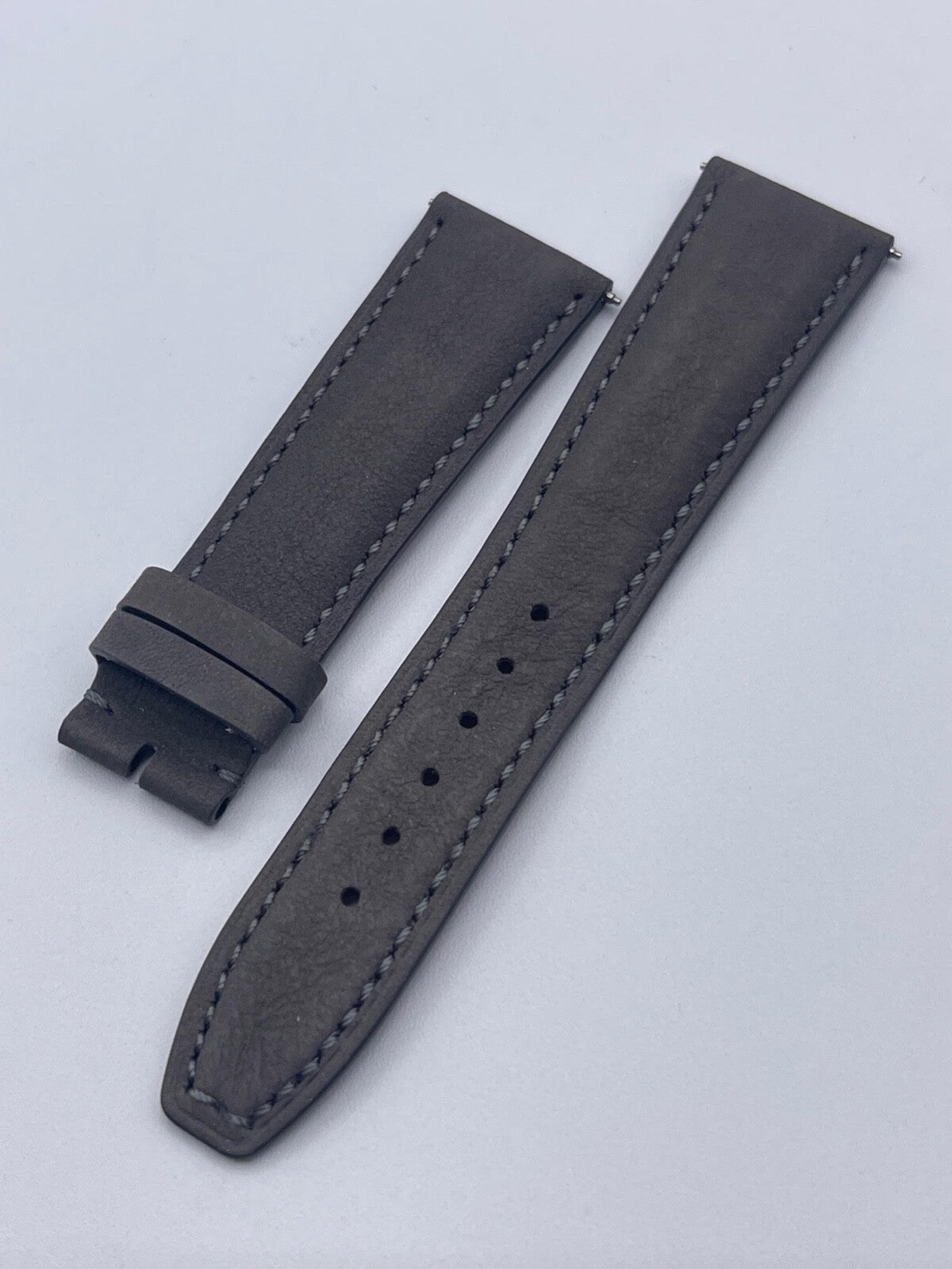 Baume & Mercier Hampton cinturino orologio watch strap pelle grigia 22/18mm