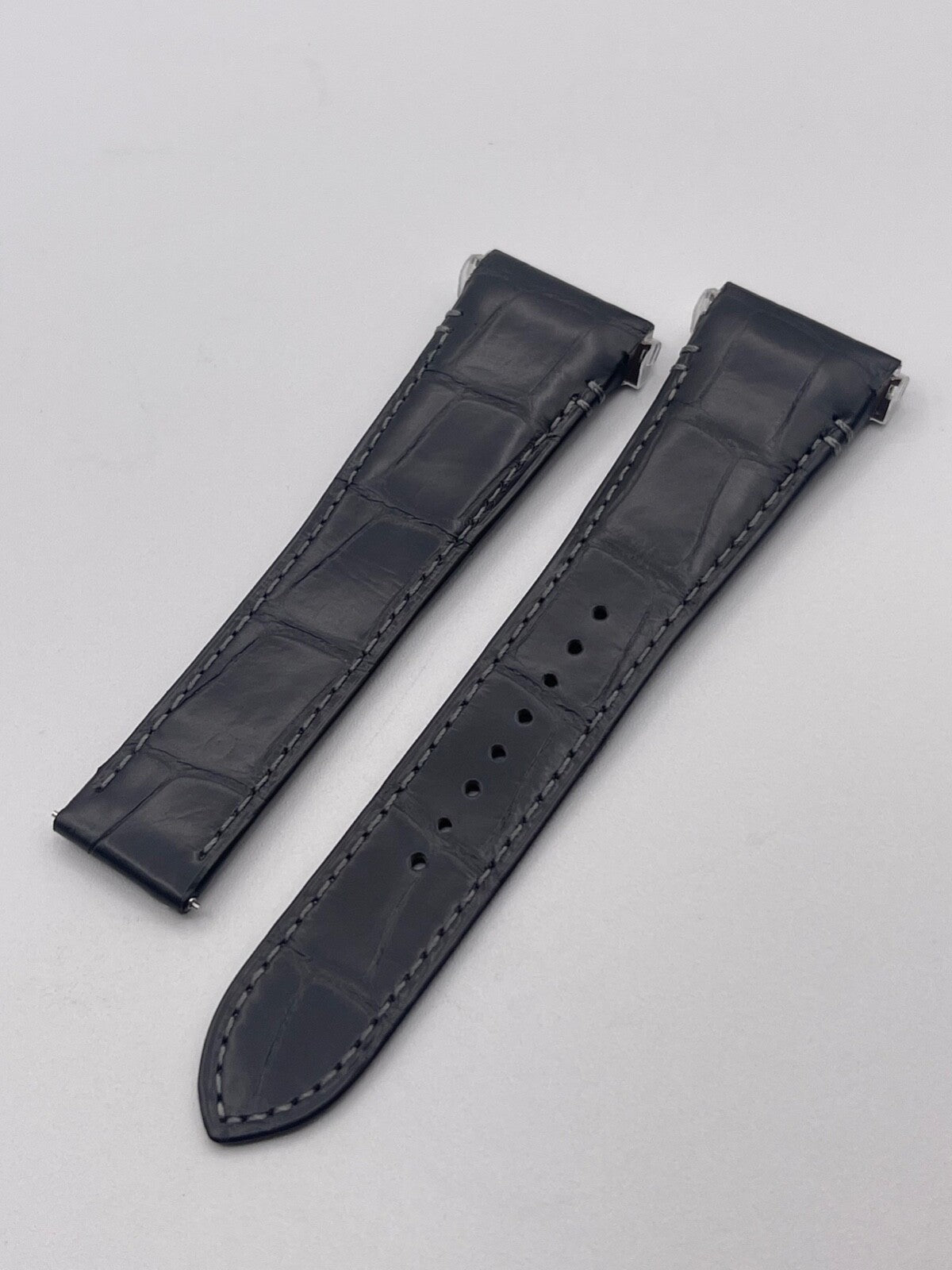 Cartier Santos cinturino orologio strap pelle alligatore grigio KDAVLABY 23/18mm