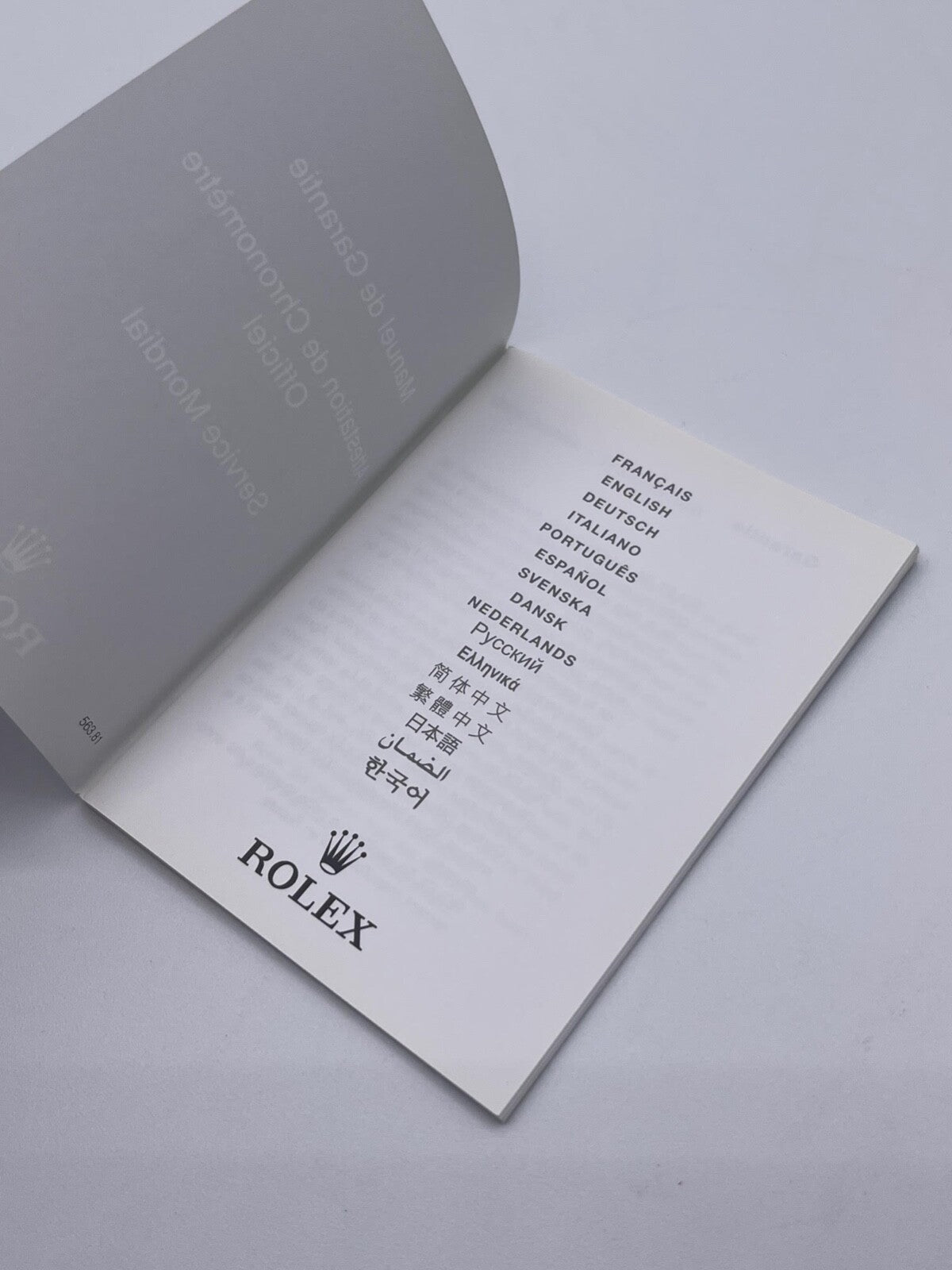 Rolex libretto garanzia COSC warranty booklet service 563.81
