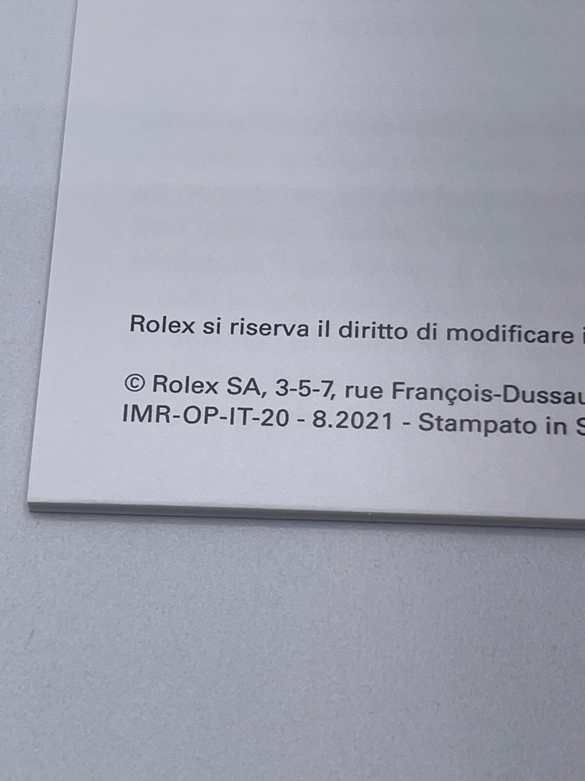 Rolex Oyster Perpetual O.P. Date libretto corredo italiano originale 2009 - 2021