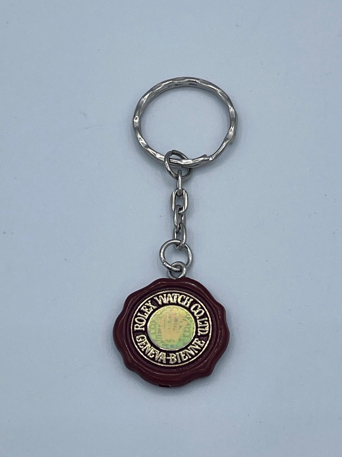 Rolex portachiavi keychain sigillo original seal marrone vintage + box service