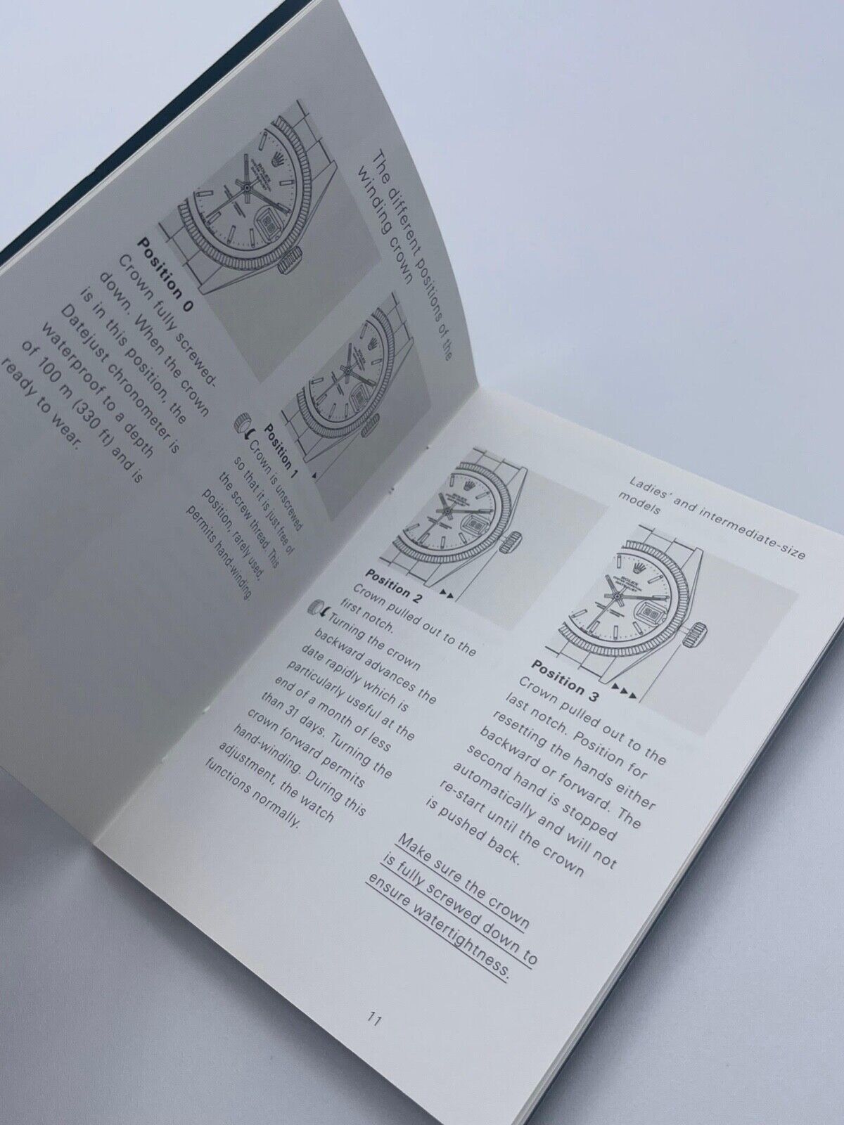 Rolex Datejust libretto corredo orologio watch booklet inglese ( 2001 - 2011 )