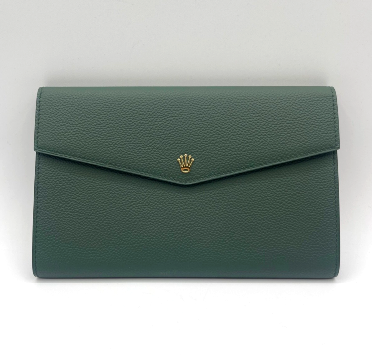Rolex borsa bag pochette clutch verde green pelle leather
