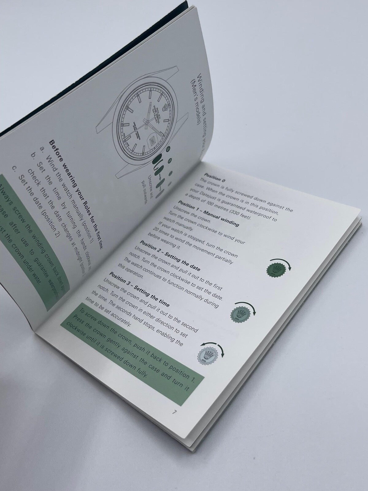 Rolex Datejust libretto corredo orologio watch booklet inglese ( 2001 - 2011 )