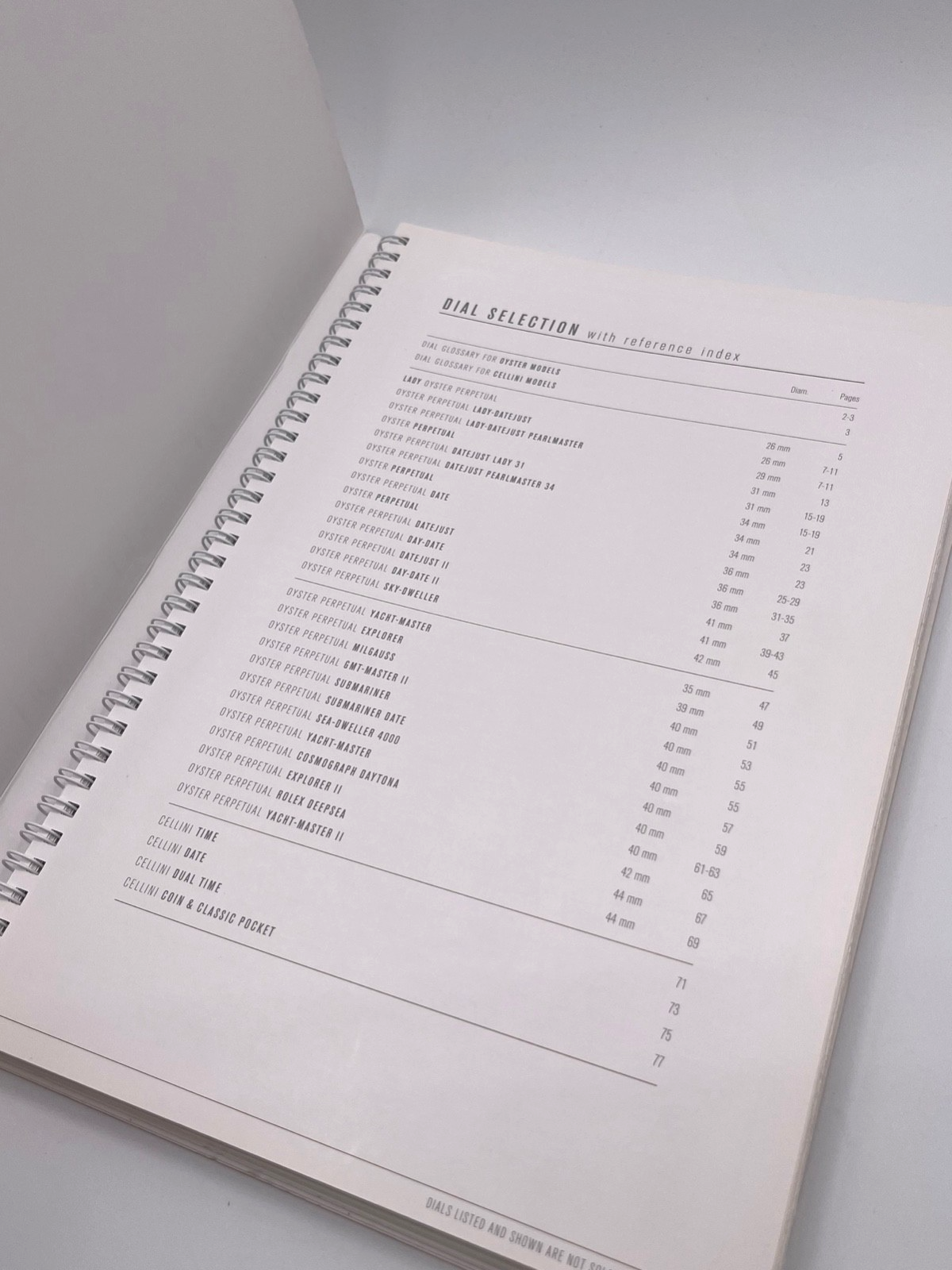 Rolex catalogo quadranti dials catalogue book 2014/15