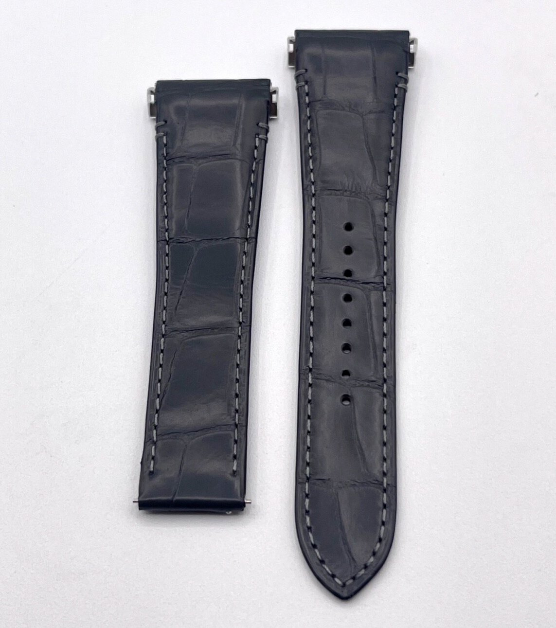 Cartier Santos cinturino orologio strap pelle alligatore grigio KDAVLABY 23/18mm