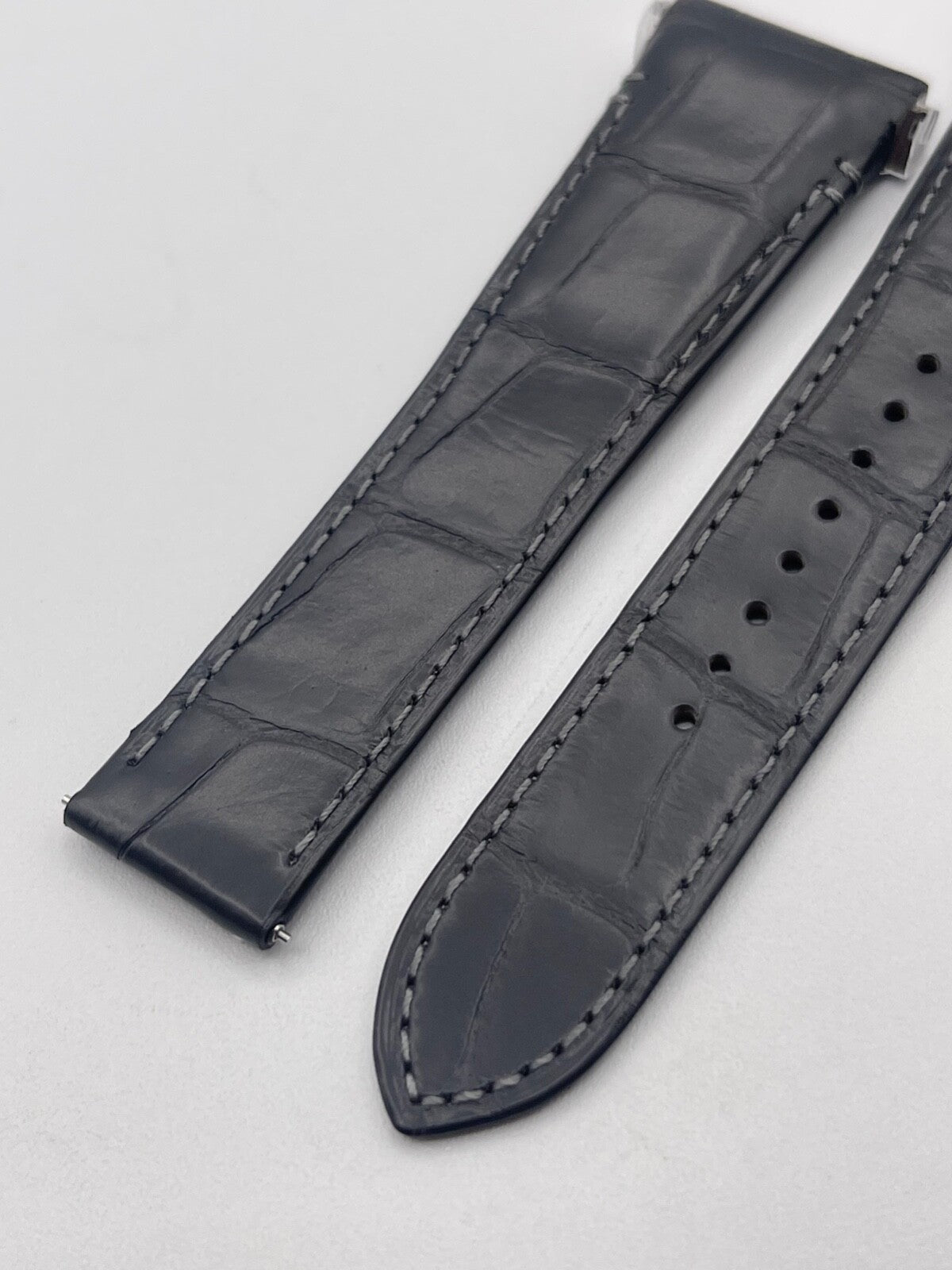 Cartier Santos cinturino orologio strap pelle alligatore grigio KDAVLABY 23/18mm