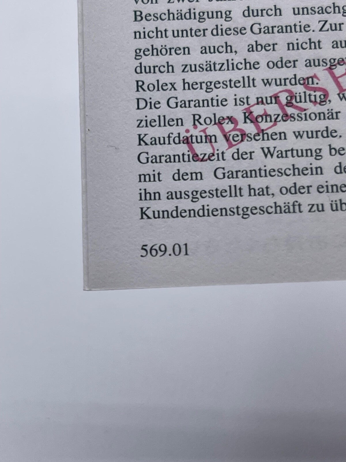 Rolex Cellini porta garanzia 050.05.34 + libretto booklet traduzione anni 90"