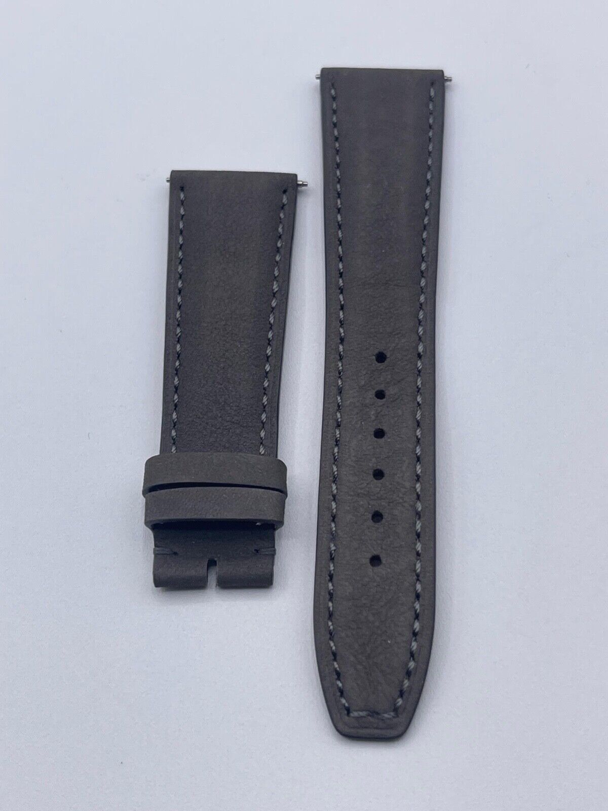 Baume & Mercier Hampton cinturino orologio watch strap pelle grigia 22/18mm