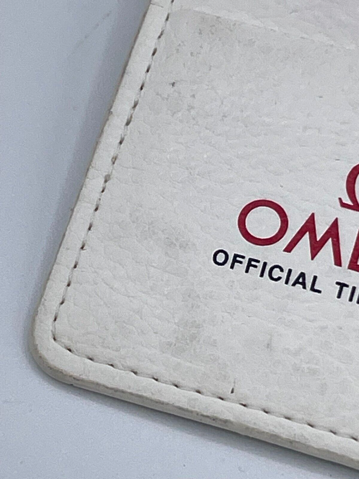 Omega porta garanzia warranty holder Olimpiadi Olympic Games pelle bianca