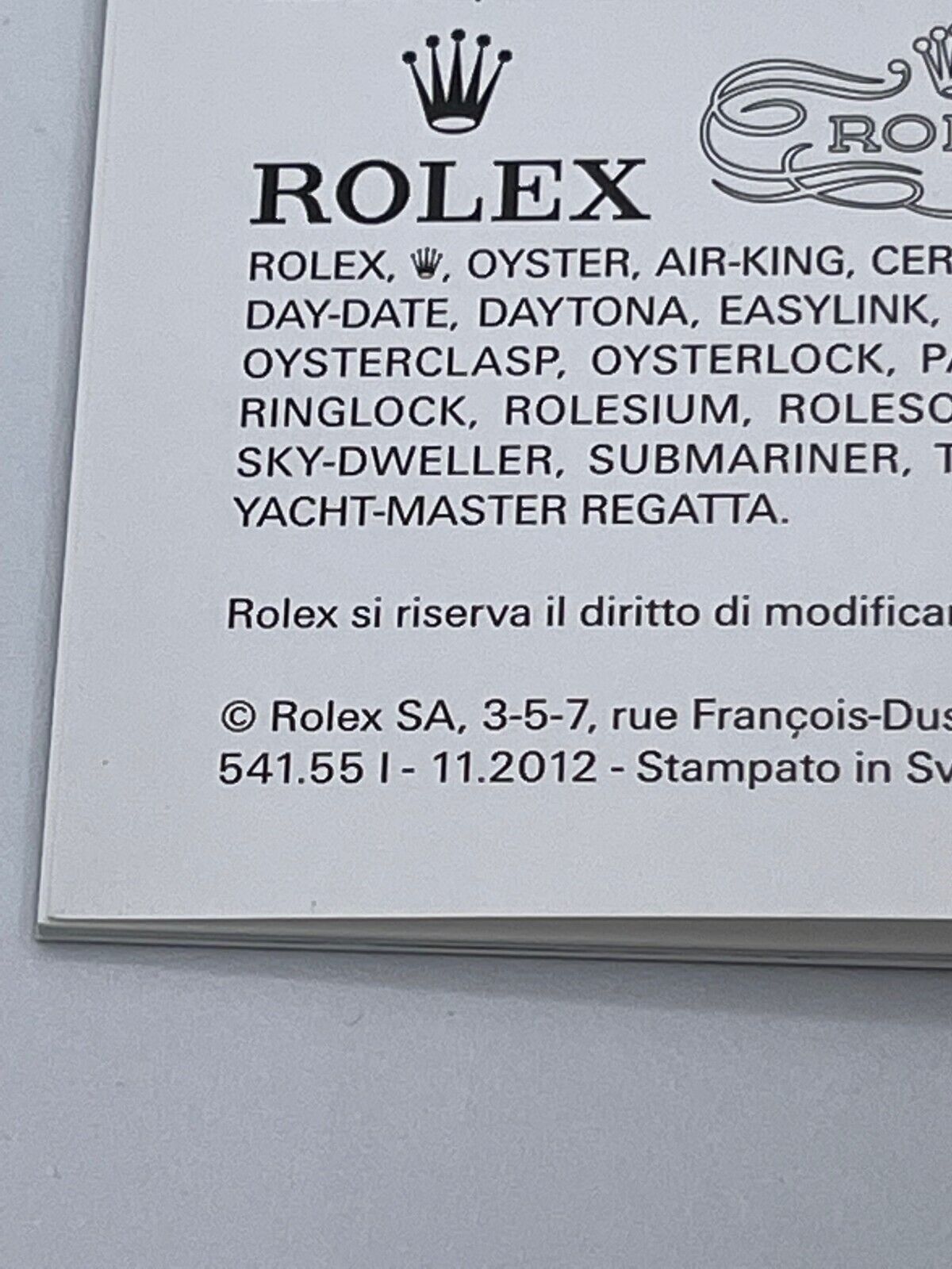 Rolex Day-Date D-D II 2 libretto corredo orologio italiano originale 1980 - 2012