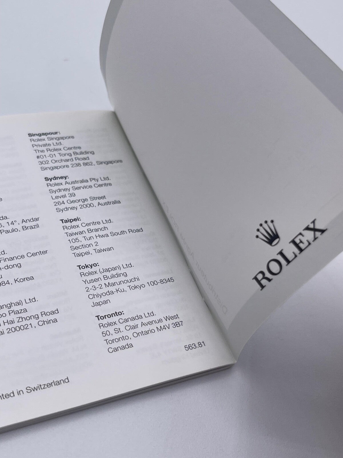 Rolex libretto garanzia COSC warranty booklet service 563.81