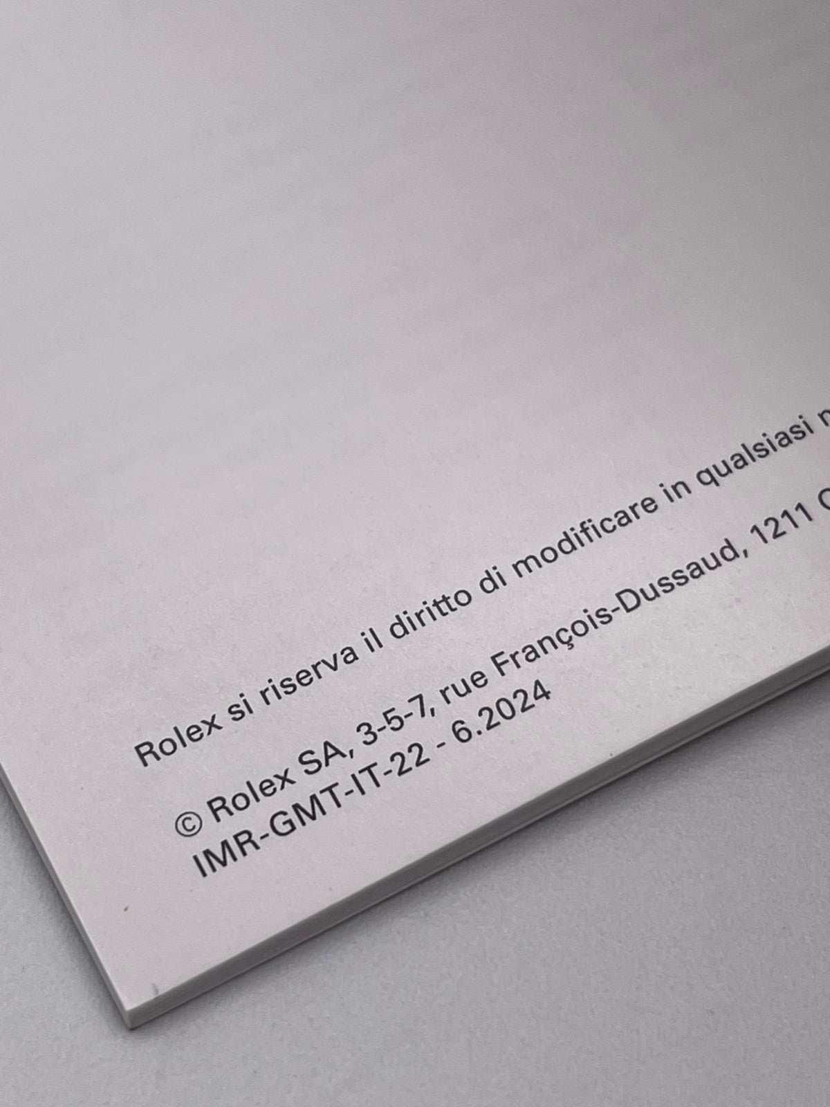 Rolex Gmt-Master II libretto corredo orologio watch booklet 6.2024 italiano